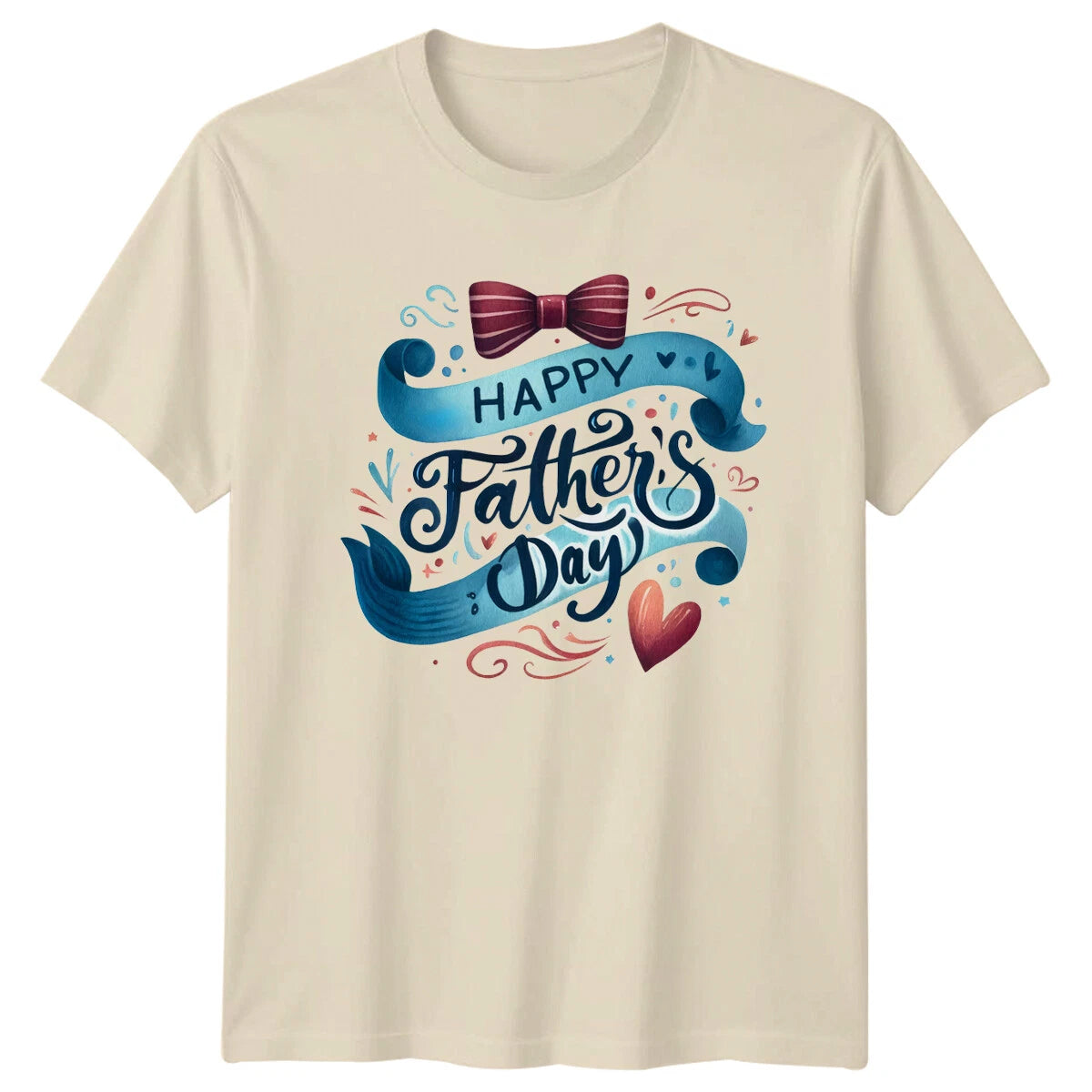 Happy Father's Day T-Shirt Bow Tie Dad Tee Funny Gift