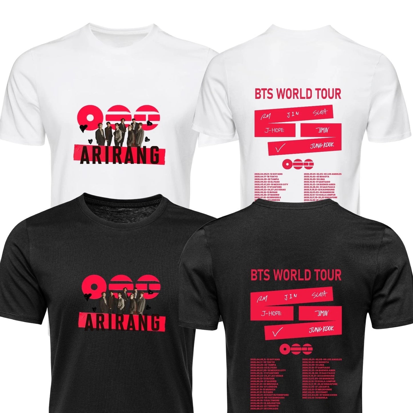 BTS T Shirt Arirang World Tour Inspired Fan merch Unisex Adults kids tee Tops
