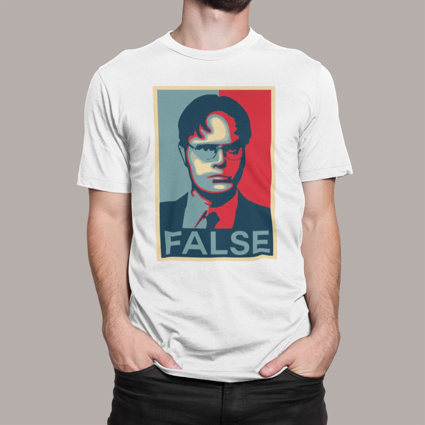 DWIGHT SCHRUTE FALSE THE OFFICE INSPIRED T SHIRT FUNNY ADULTS KIDS
