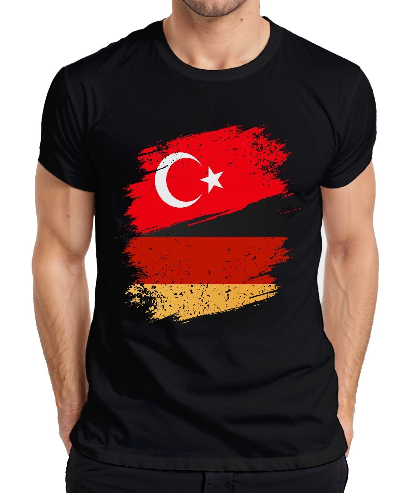Turkish German Flag Turkey Germany Football Fan Jersey Men's T-Shirt