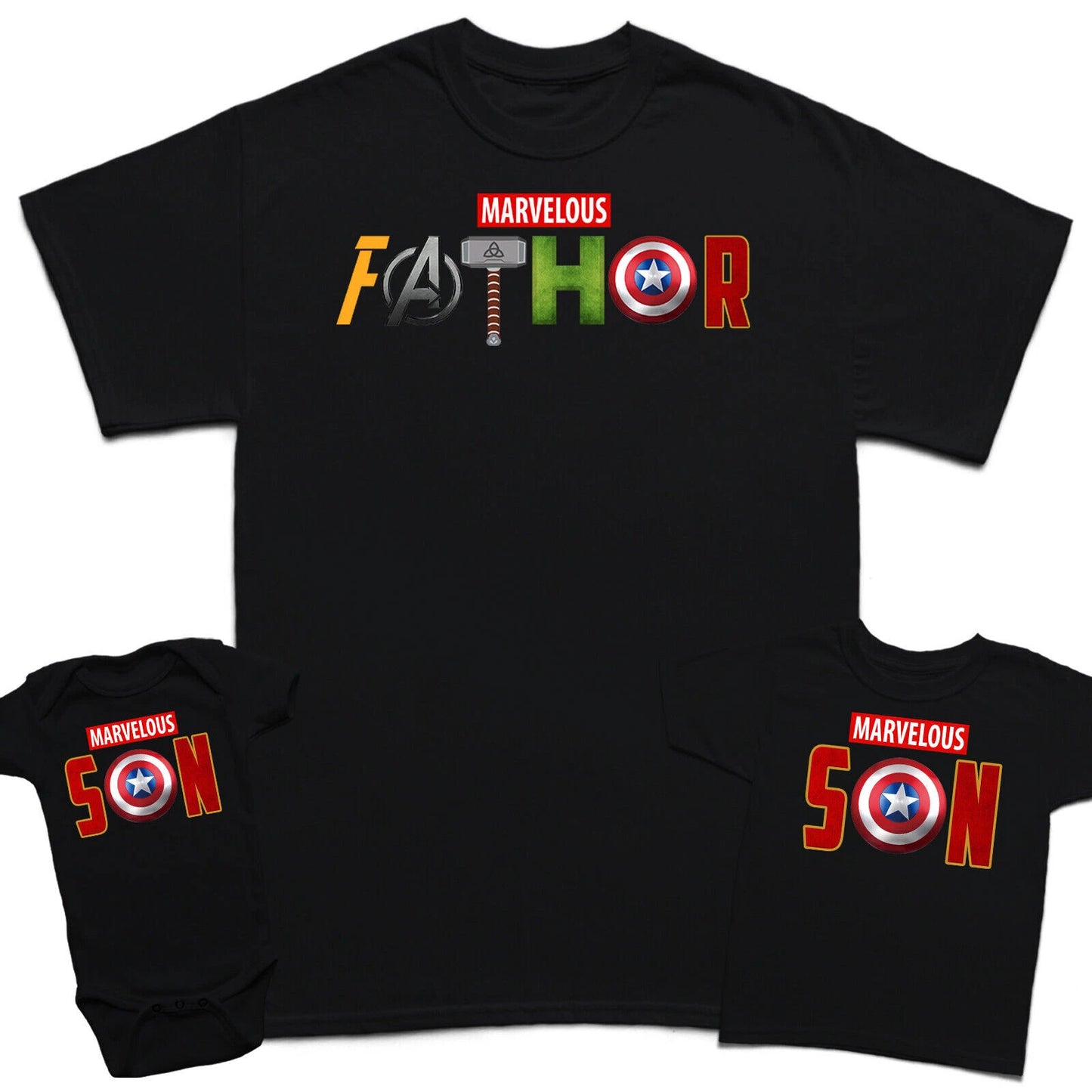 Fathers Day T-Shirt Son Kids Baby Matching T-Shirts Top #FD