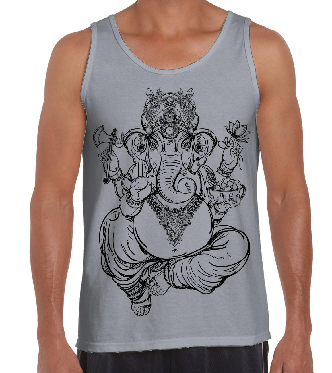 Ganesha Indian Hindu Elephant God Hipster Large Print Men's Vest Tank Top