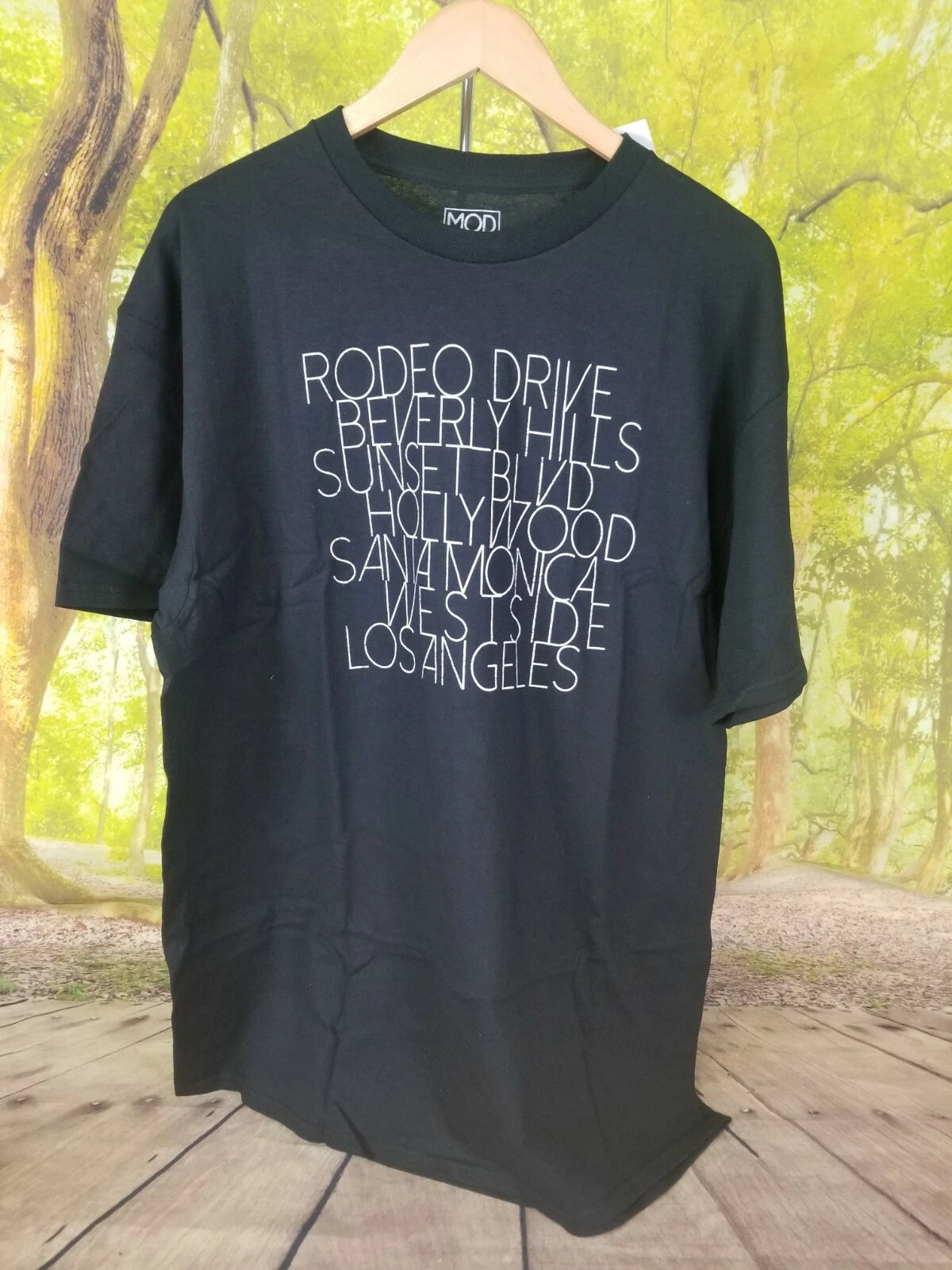 Modern Lux Mens Black Front Print T-Shirt XL 100%Cotton New