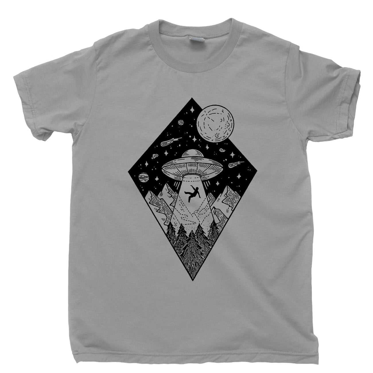 Alien T Shirt Spaceship Exploration Solar System Extraterrestrial Figure Toy Tee
