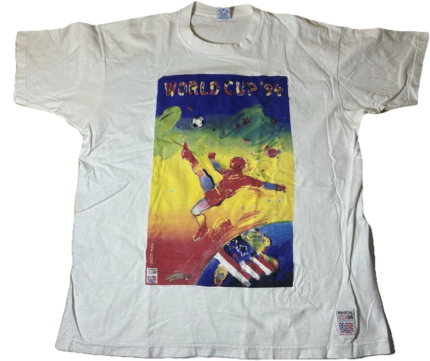 Vintage 1994 USA World Cup Peter Max Art Tee XL US Soccer USMNT Salem