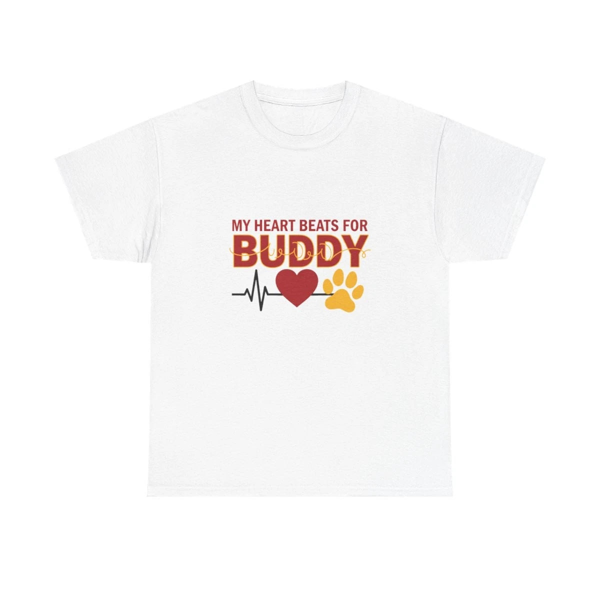 Custom Golden Retriever Paw Print Heartbeat Shirt Personalized Pet Name Tee