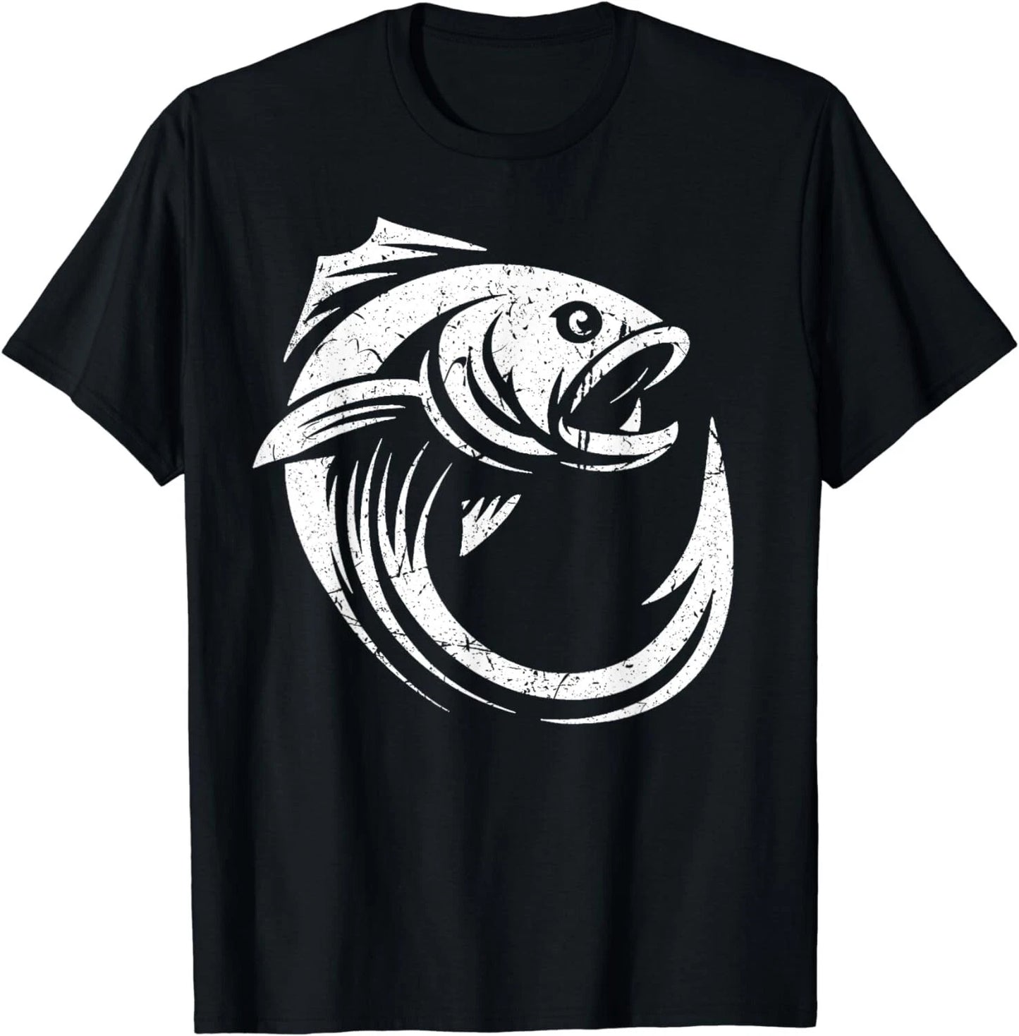 Fish Hook Minimal Artwork Angler's Simple Line Fishing Lover Unisex T-Shirt