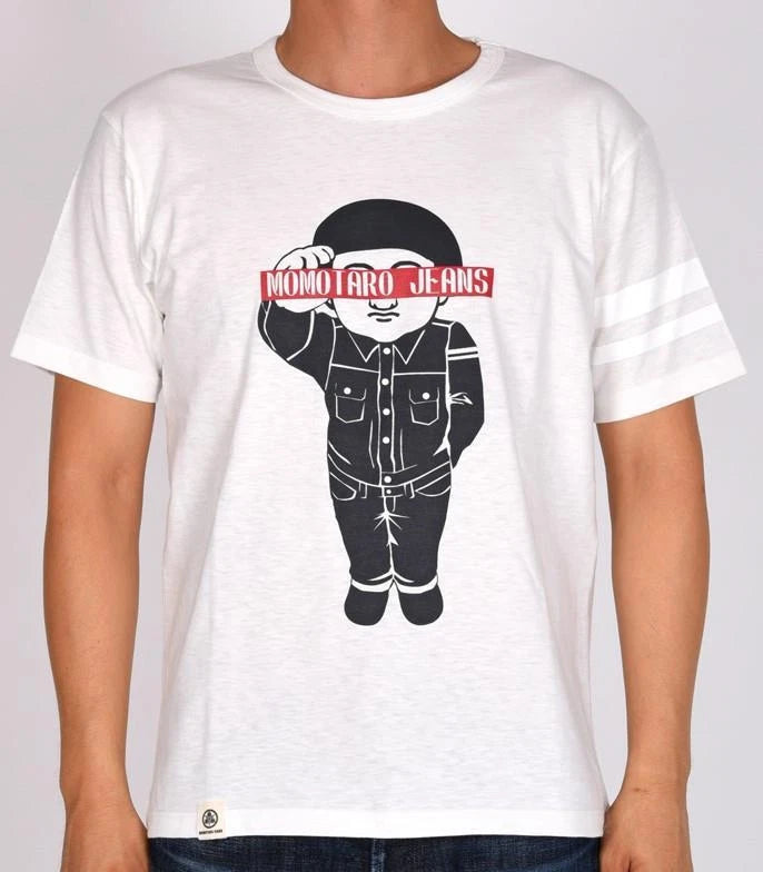 Momotaro $90 NWT Momotaro White Black Blindfold GTB Slim T-Shirt 07-103 XL