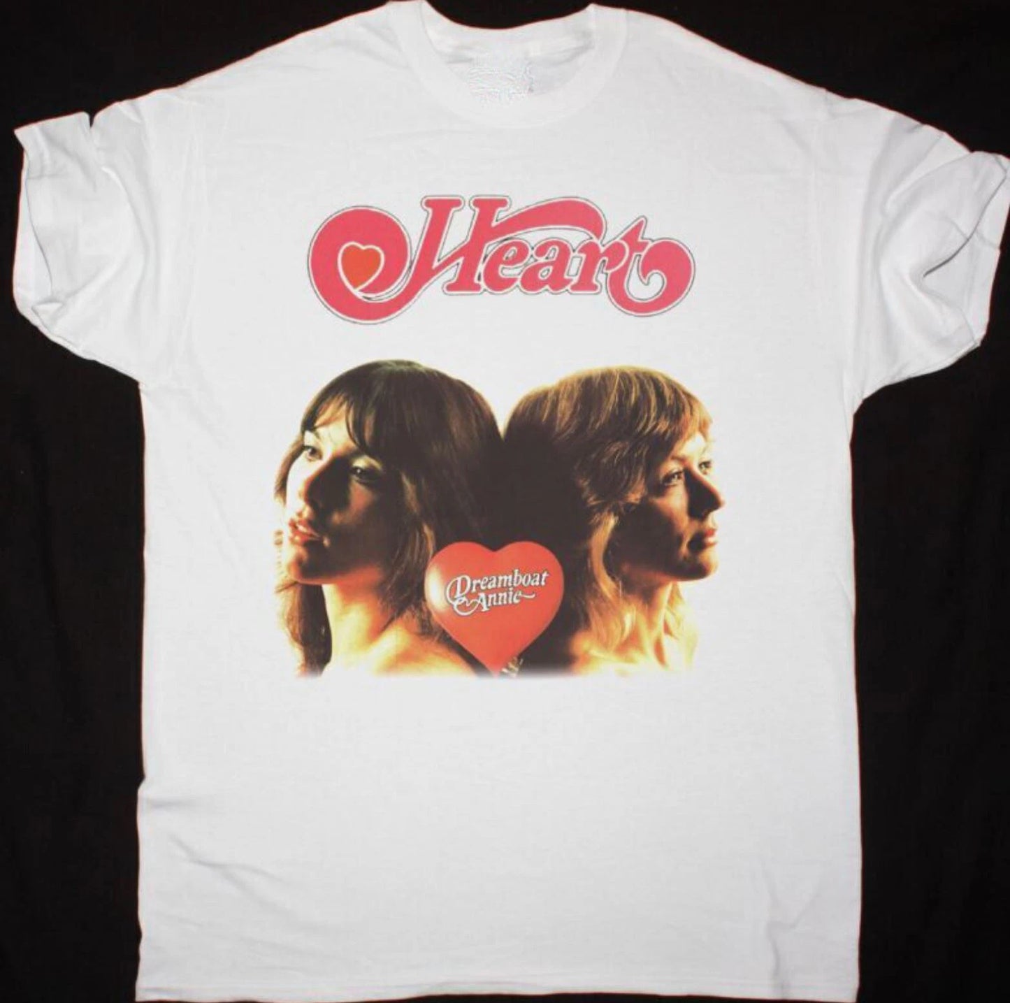 Vtg HEART DREAMBOAT ANNIE Cotton White Unisex Classic Tee Shirt