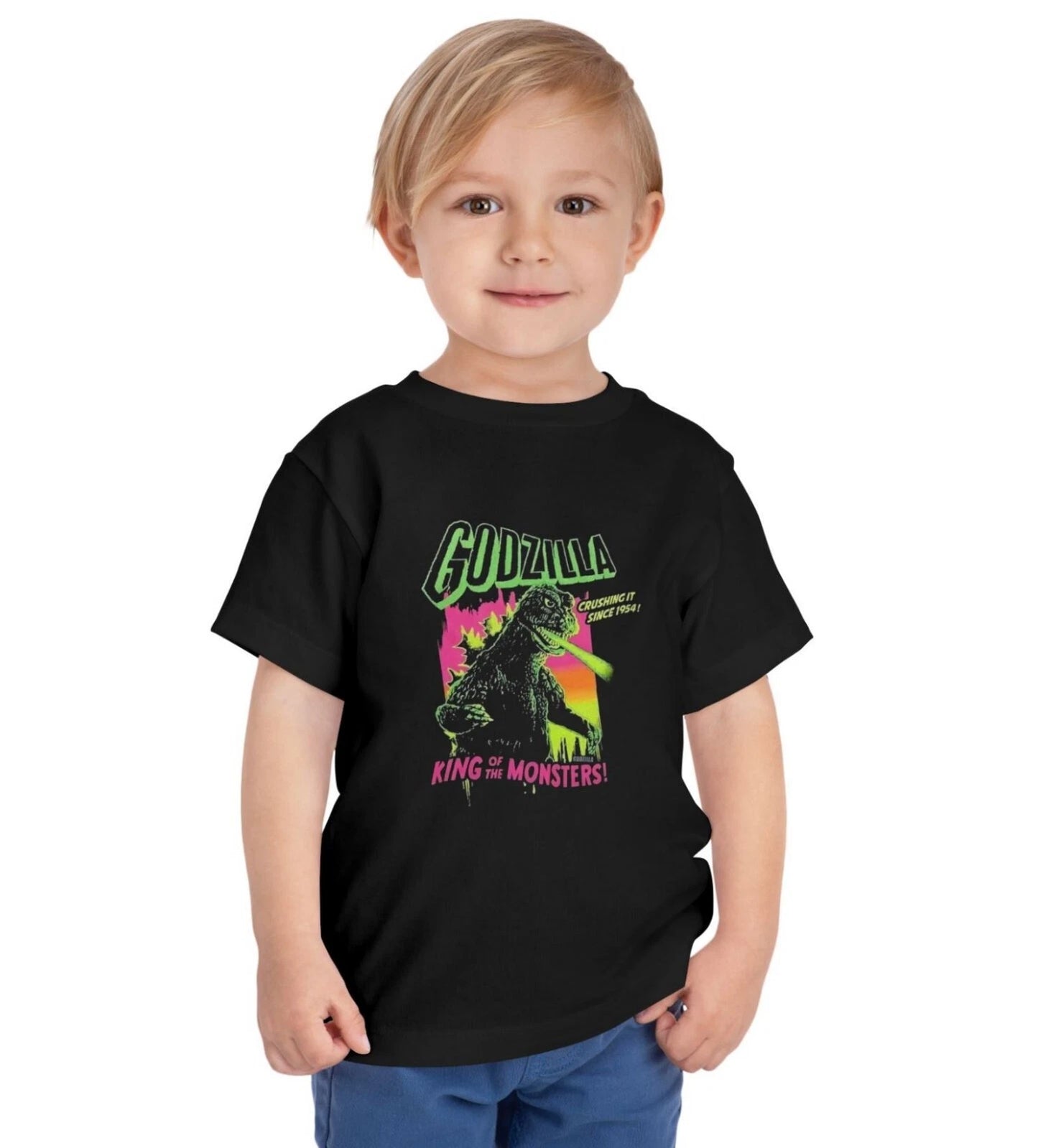 Godzilla King Of The Monsters Neon Toddler Short Sleeve Tee Bella+Canvas 3001T