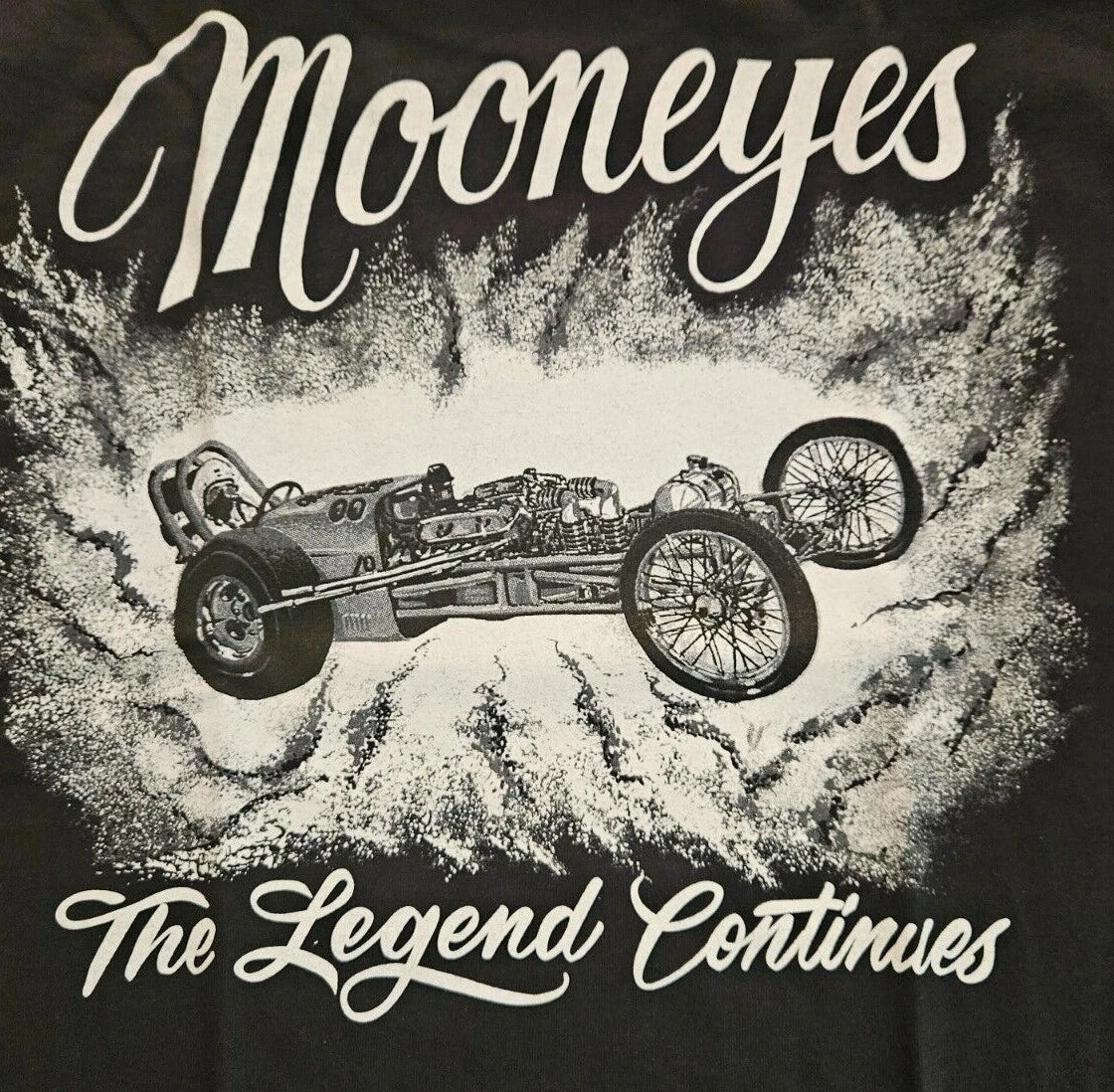 Mooneyes The Legend Continue T-Shirt (178) 100%Cotton Drag Racing, Street Rod
