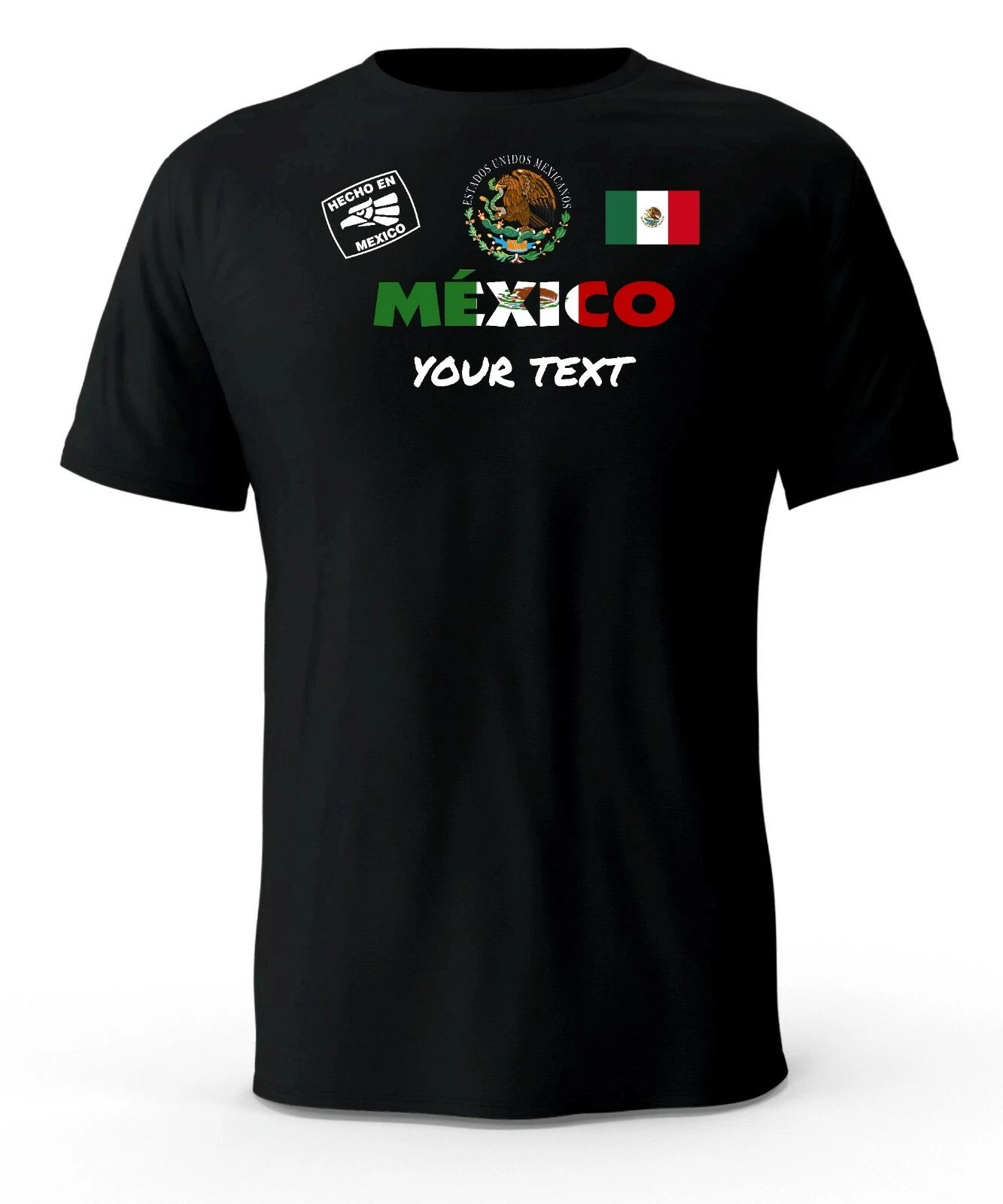 Hecho en Mexico Flag Black T-Shirt Black t-shirt tshirt playera