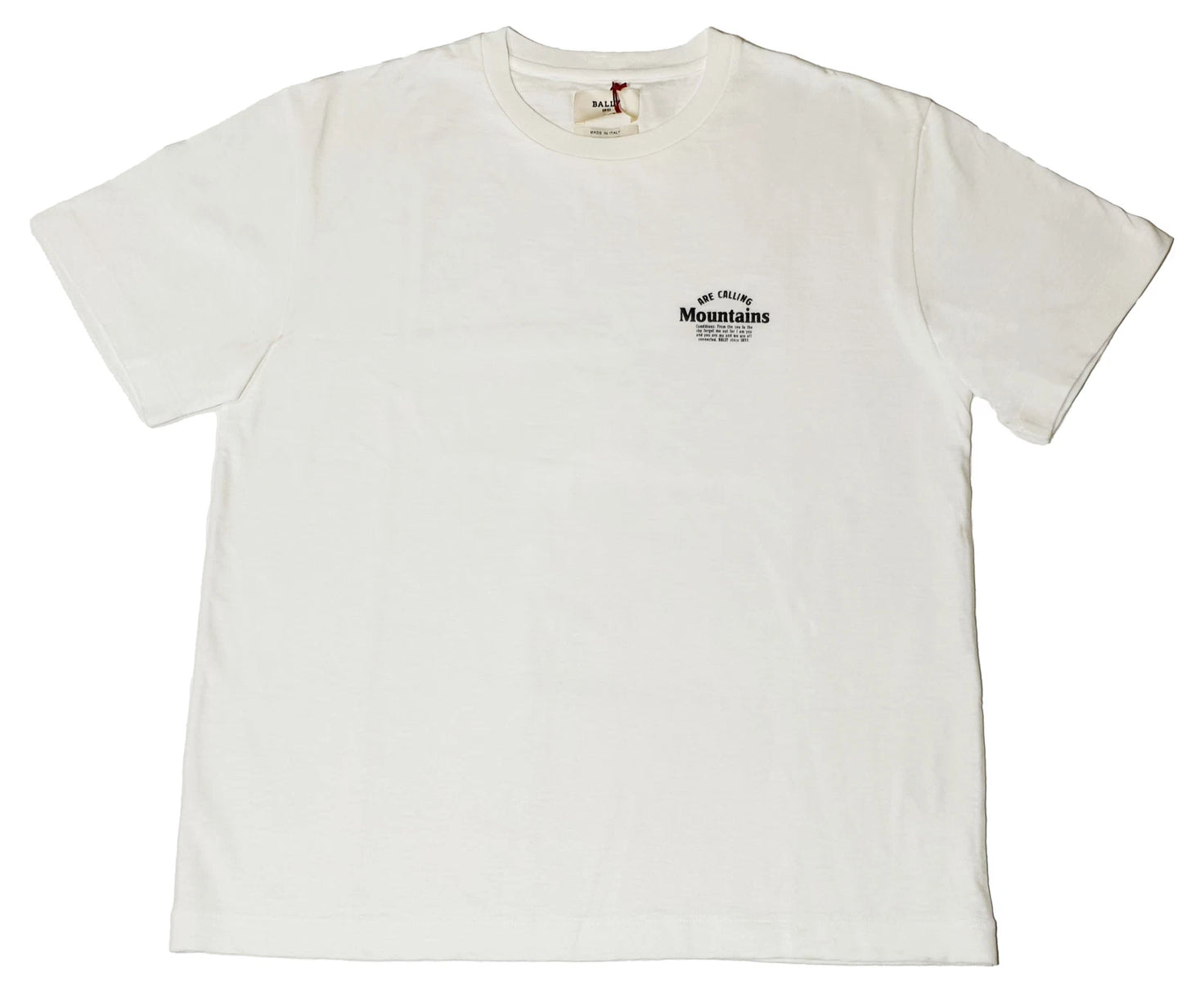Bally 6240050 Men's White 100% Cotton Print T-Shirt MSRP $300