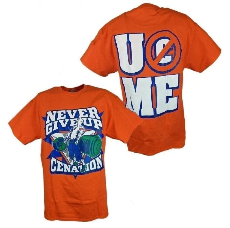 John Cena Orange WWE Mens Graphic T-Shirt Casual Wrestling Tee S-5XL