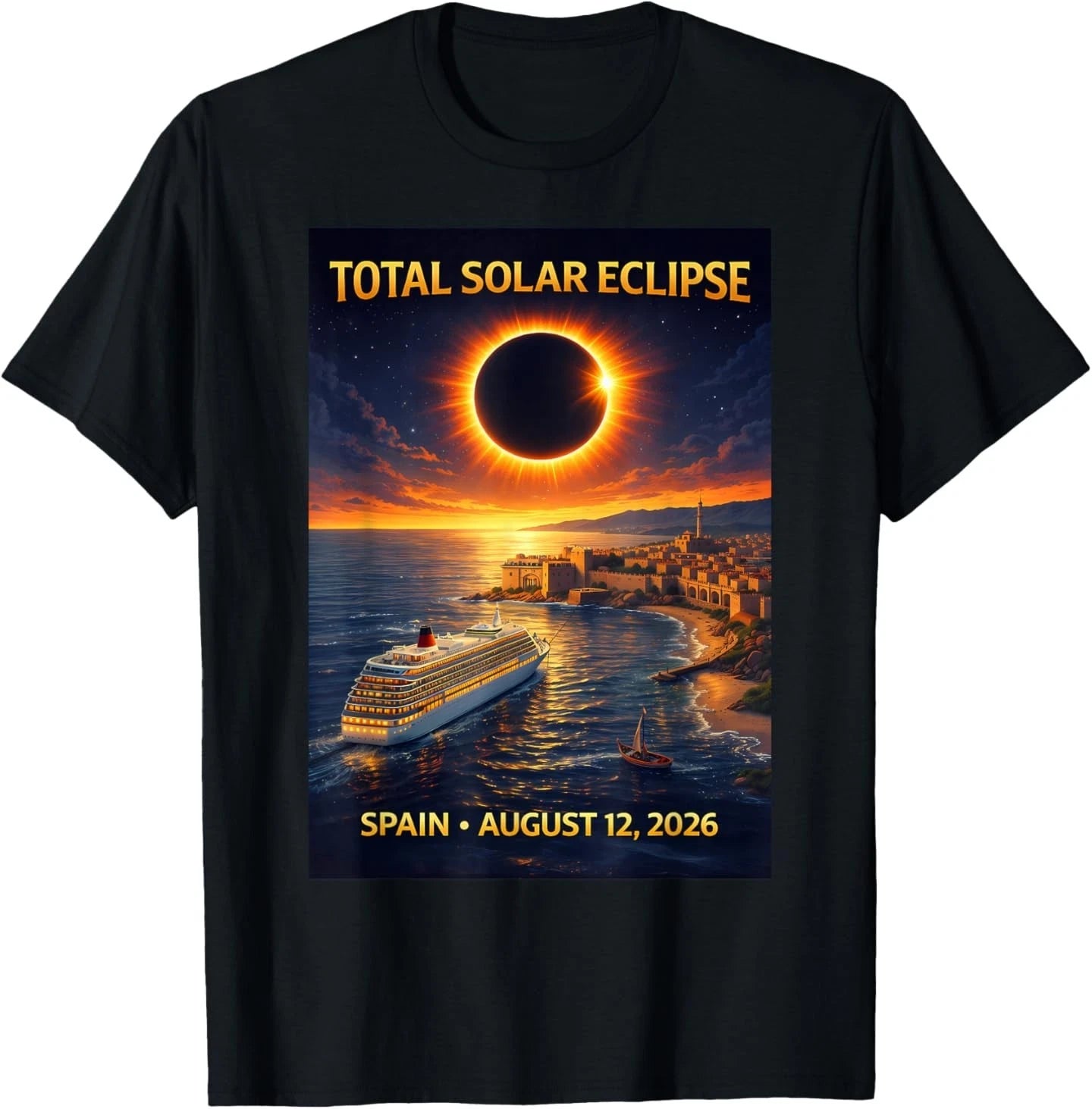 Total Solar Eclipse Cruise 2026 Spain August 12 2026 T-Shirt