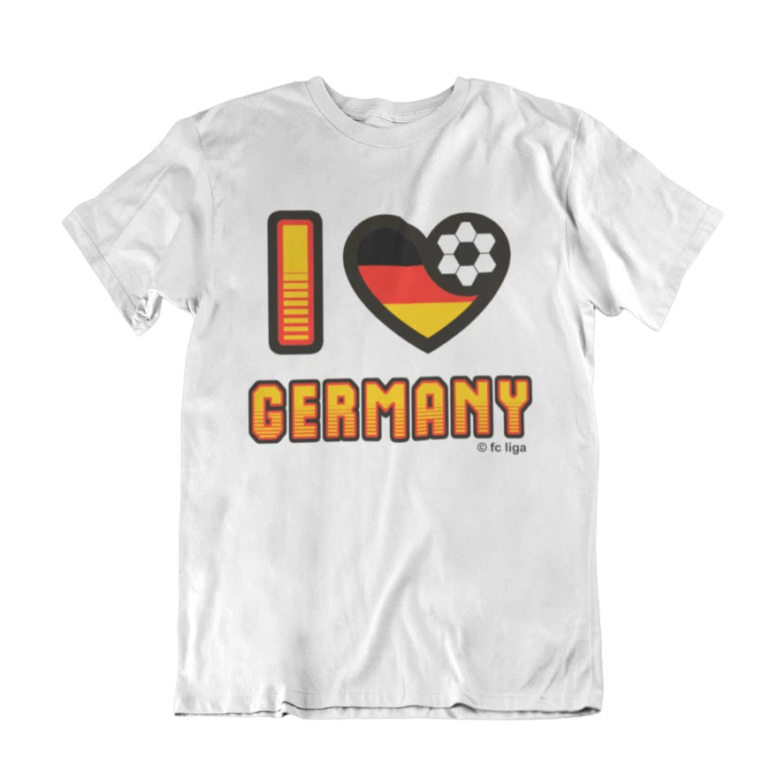 I LOVE GERMANY Football T-Shirt World Cup 2026, Adults Kids Or Baby, World Cup