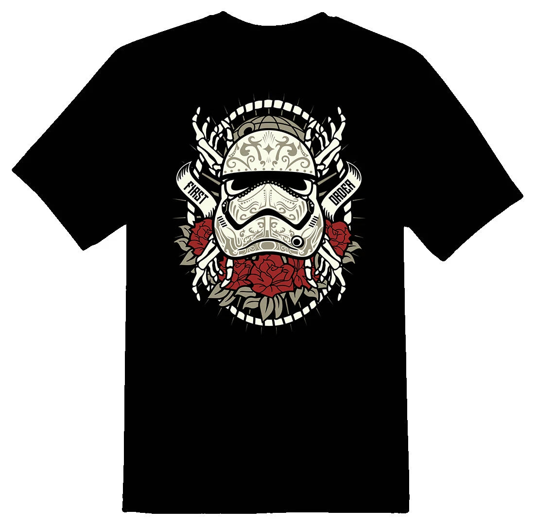 First order trooper and skeleton black or white tee