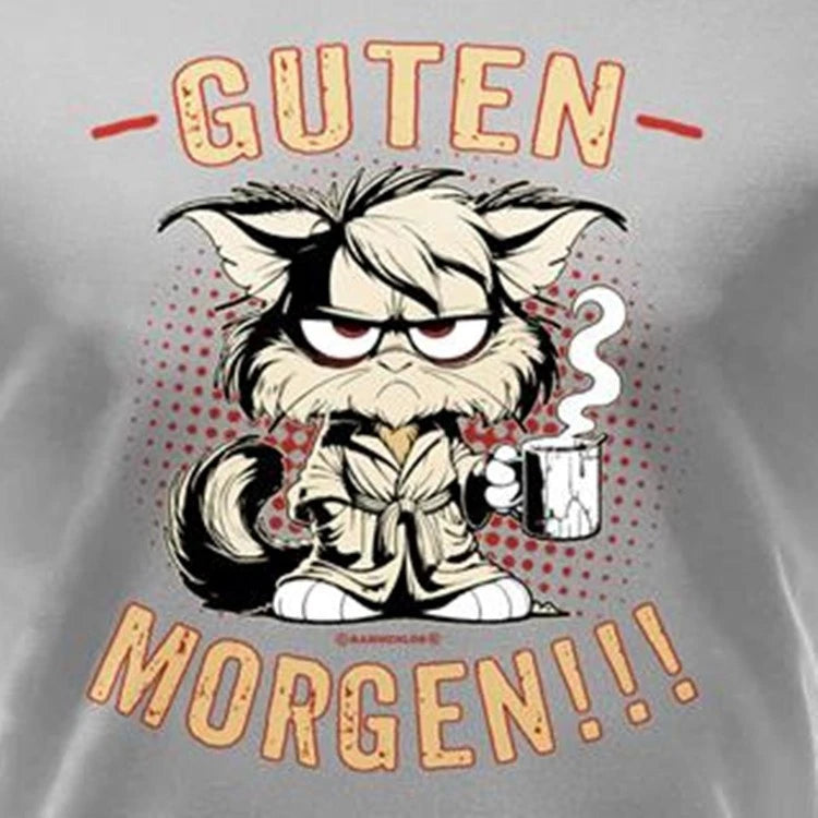 Mens T-Shirt Good Morning Muffle Funny Men Gifts Sayings Shirts Grey