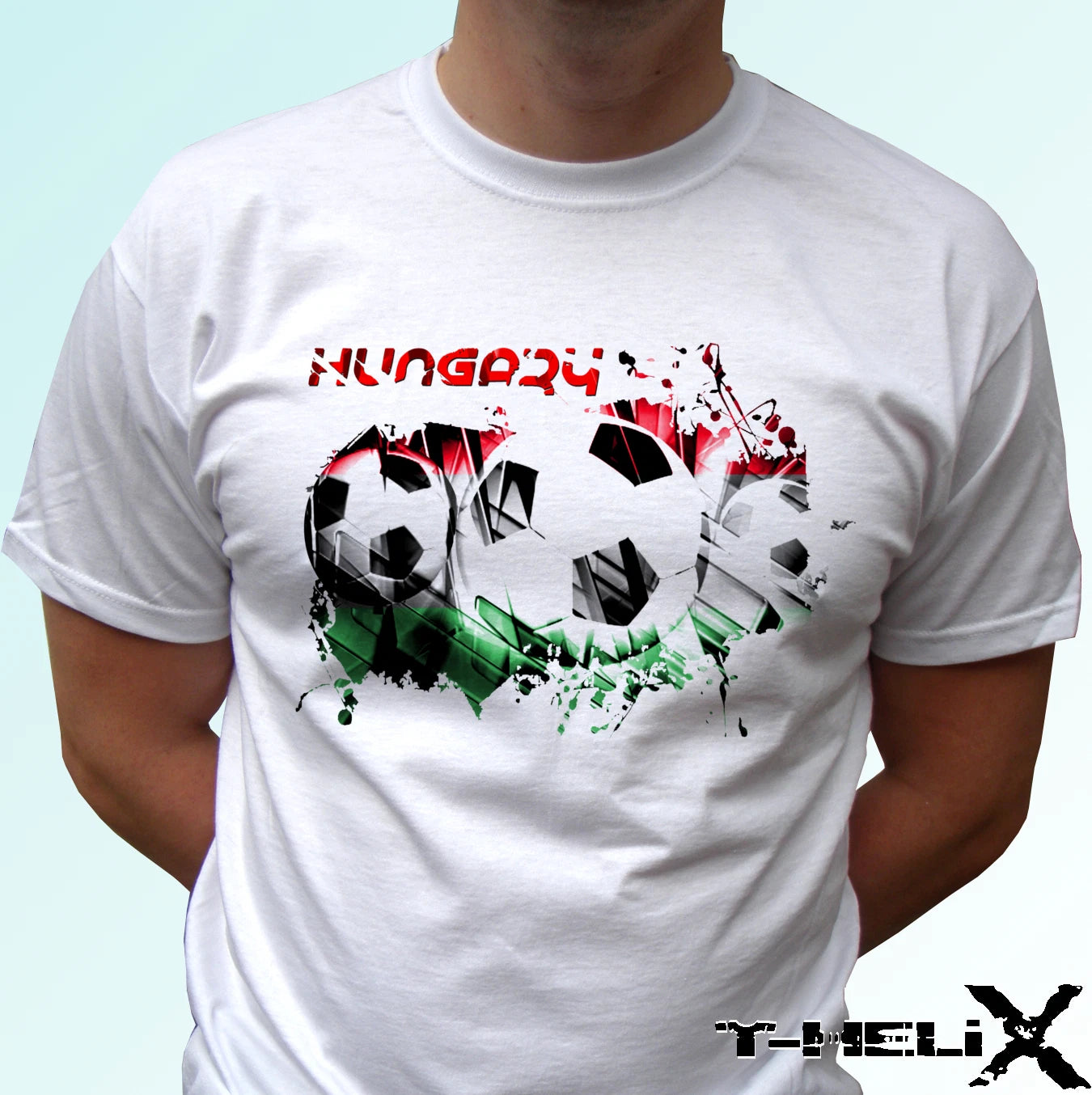 Hungary football - white t shirt top soccer flag - mens womens kids & baby sizes