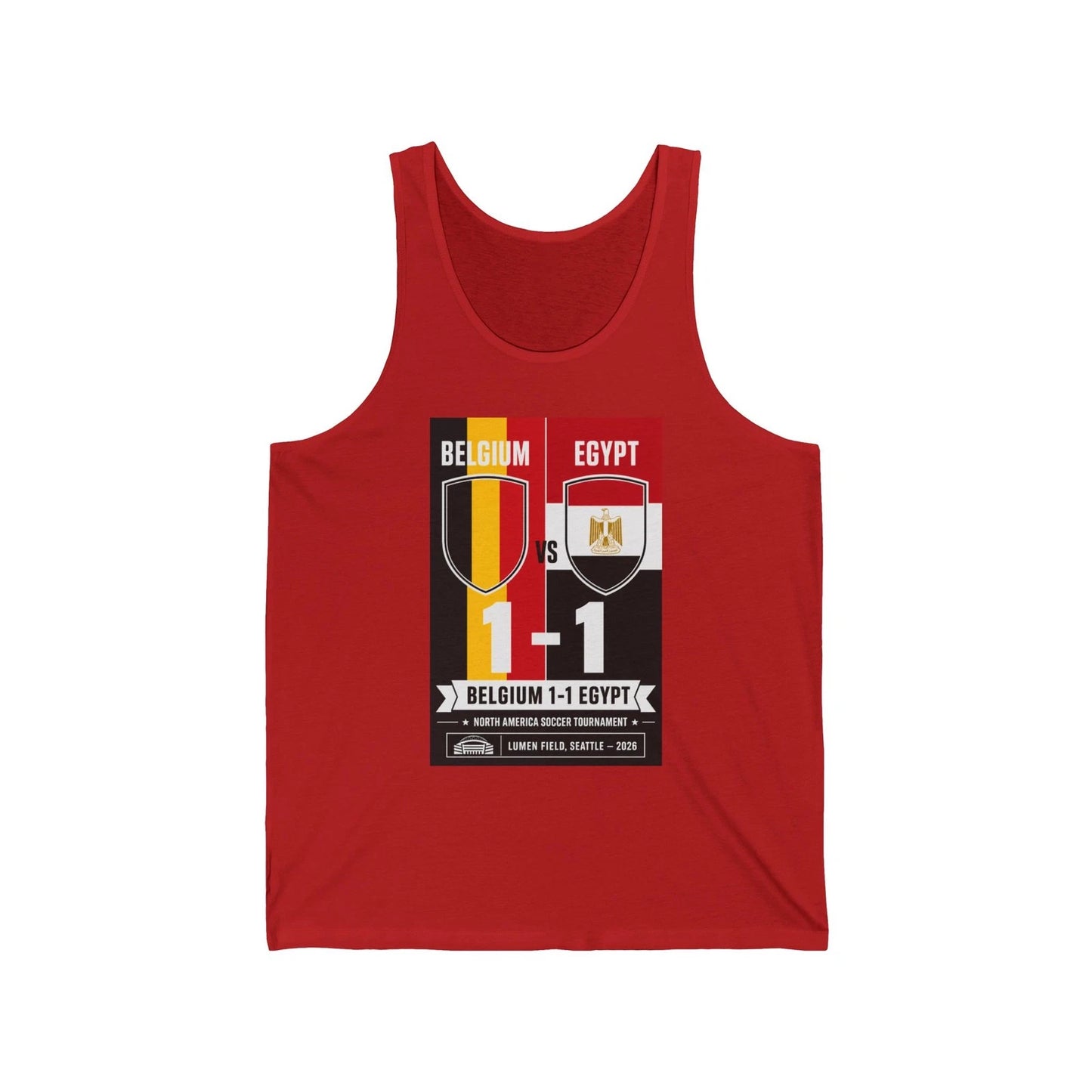 Belgium vs Egypt 1-1 Scoreboard Tank Top | Soccer Match Poster
