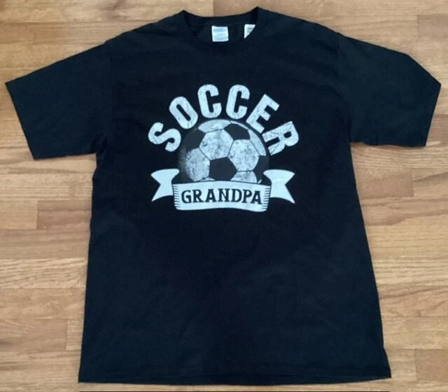 NWT Port & Company Soccer Grandpa T-Shirt Graphic Print Distressed Size Large