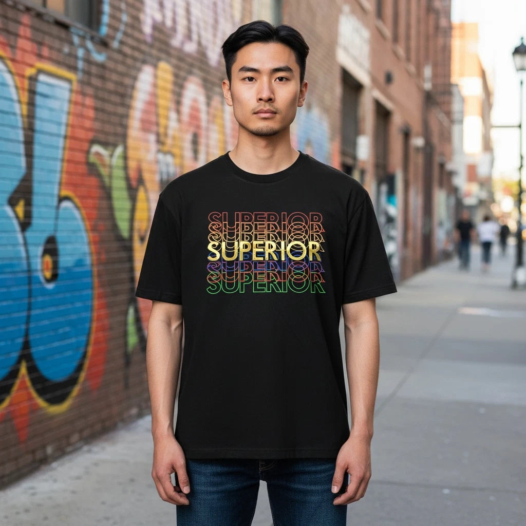 Bushwick Supply New York 3D SUPERIOR Black T-Shirt MENS SMALL Metallic Tee