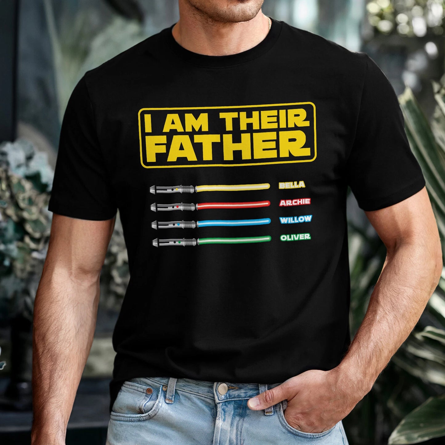 I Am Their Father Personalised Star Wars Dad Shirt – Kids’ Names Gift Idea