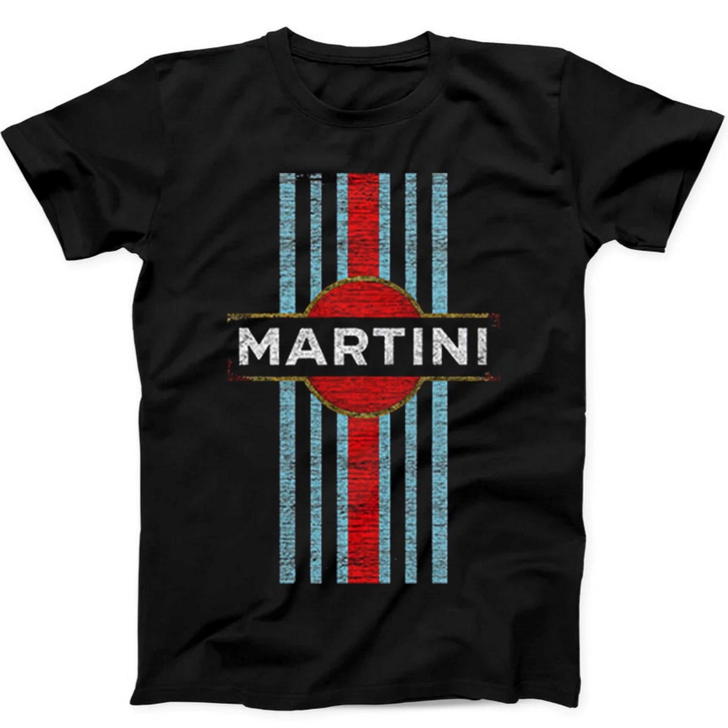 Retro Martini Racing Car Logo Retro Gift Tee Black T Shirt 484