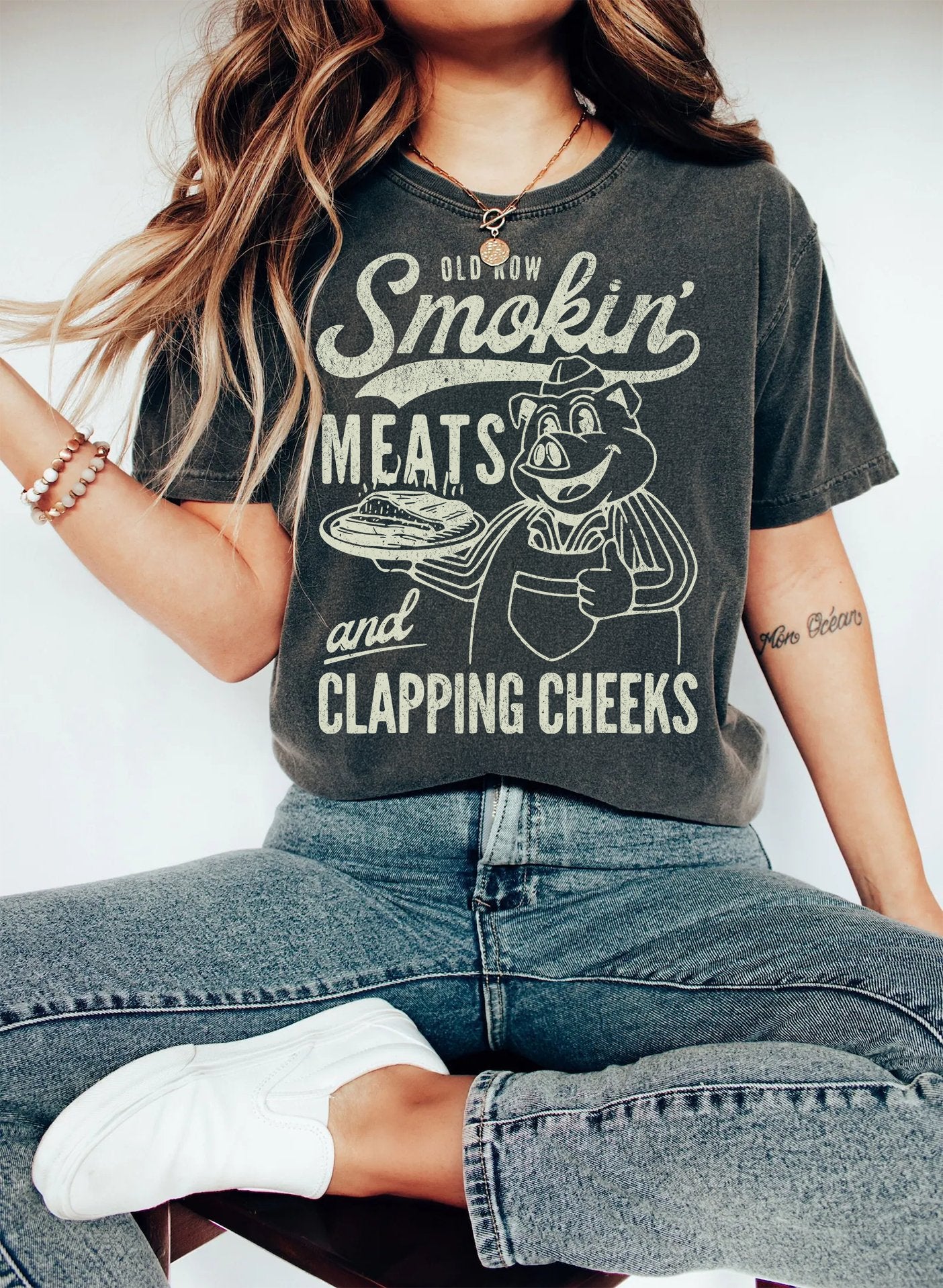 Smoking Meats and Clapping Cheeks Vintage Graphic T-Shirt