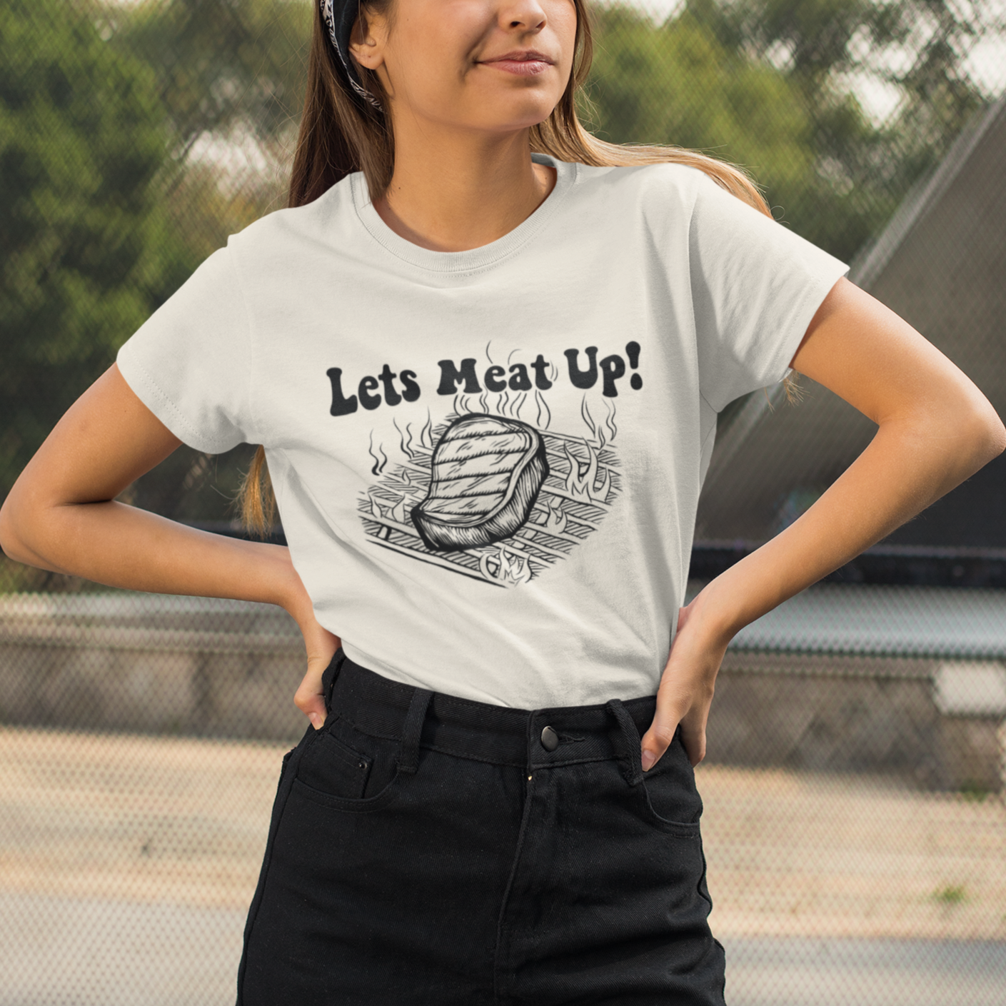 Let's Meat Up Funny Grilling Shirt Steak Tee