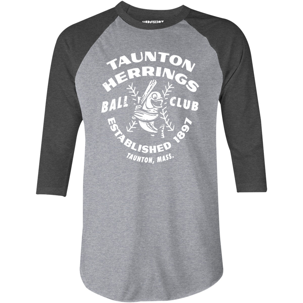 Taunton Herrings - Massachusetts - Vintage Defunct Baseball Teams - 3/4 Sleeve Raglan T-Shirt