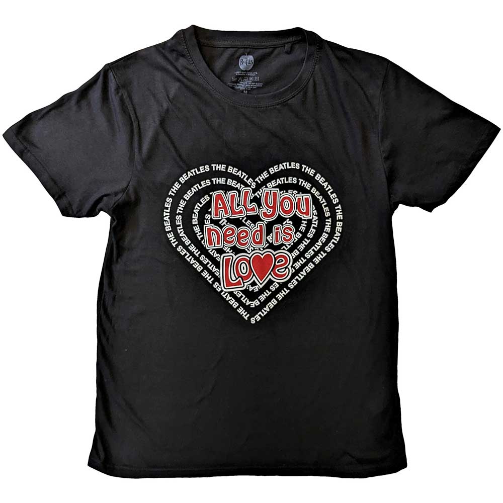 All You Need Is Love Heart T Shirt Black