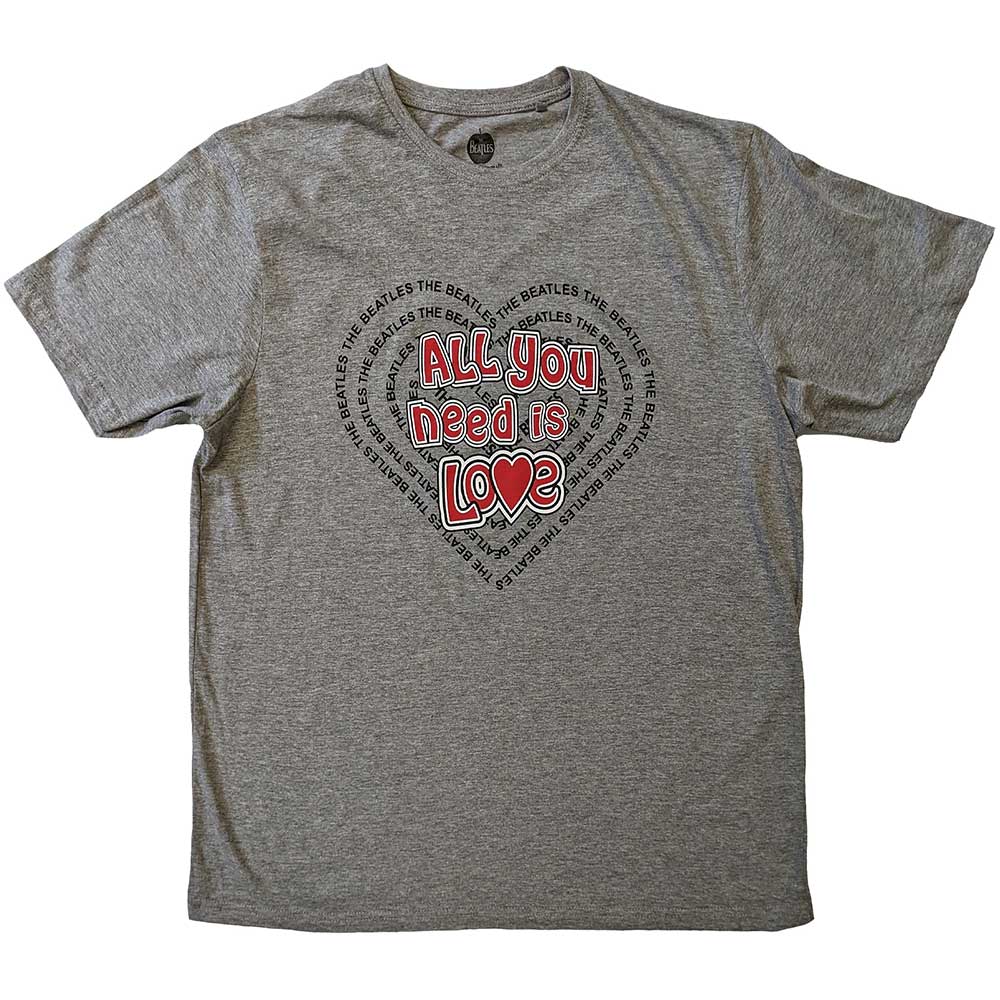 All You Need Is Love Heart T Shirt Grey