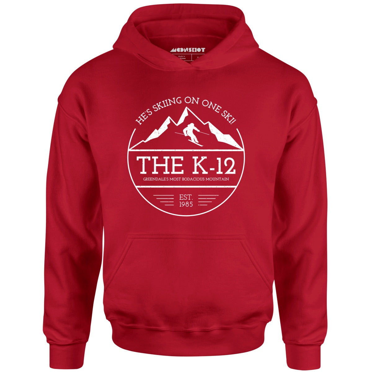 The K-12 He's Skiing on One Ski - Unisex Hoodie