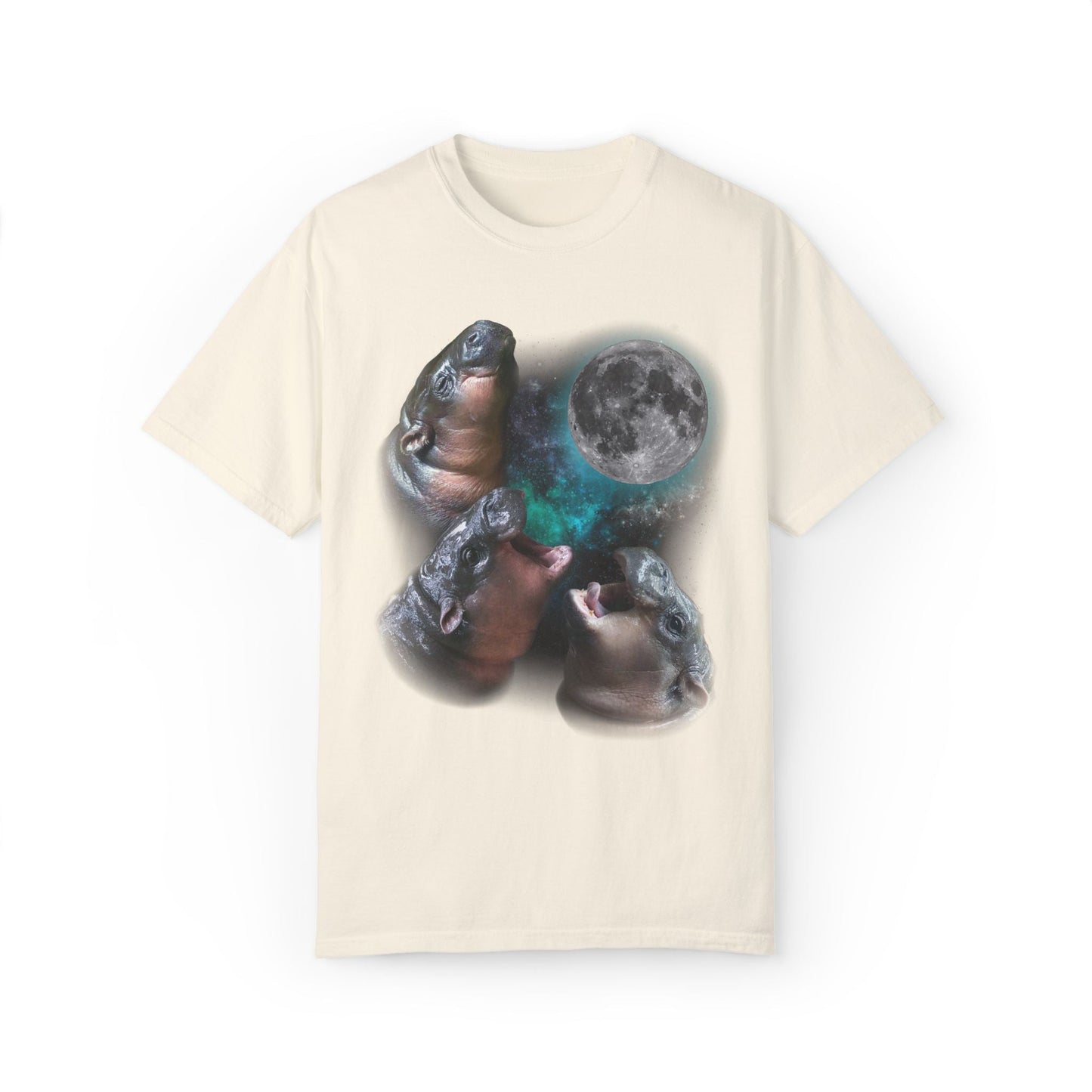 Three Moo Deng Howling At Moon Vintage T-shirt.