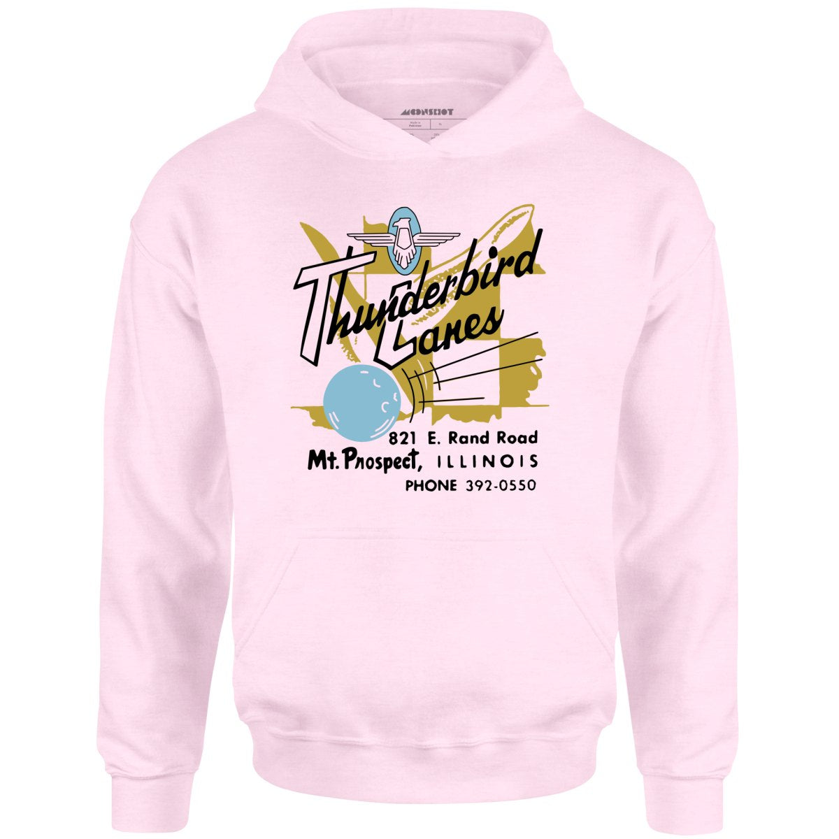 Thunderbird Lanes - Mt. Prospect, IL - Vintage Bowling Alley - Unisex Hoodie