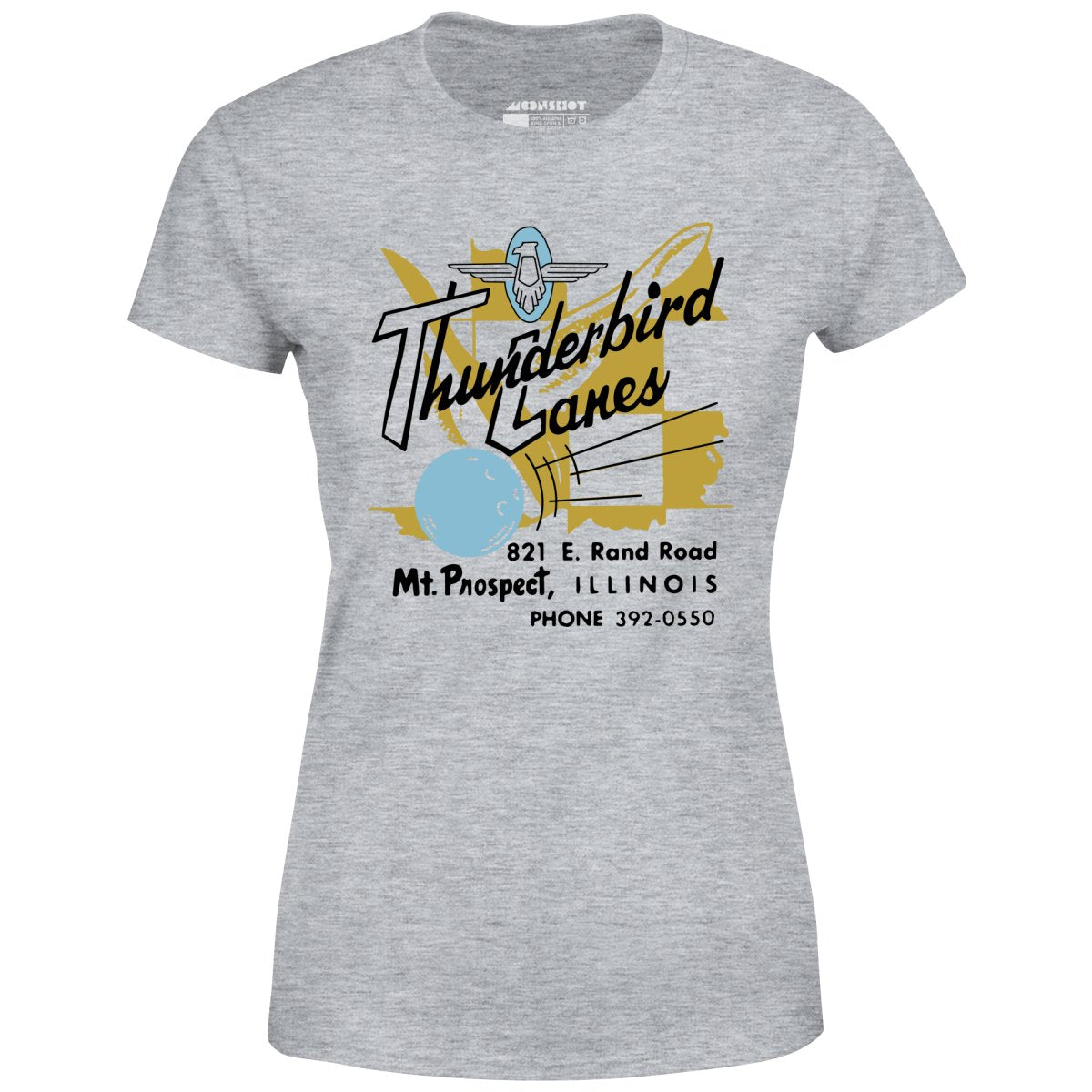 Thunderbird Lanes - Mt. Prospect, IL - Vintage Bowling Alley - Women's T-Shirt