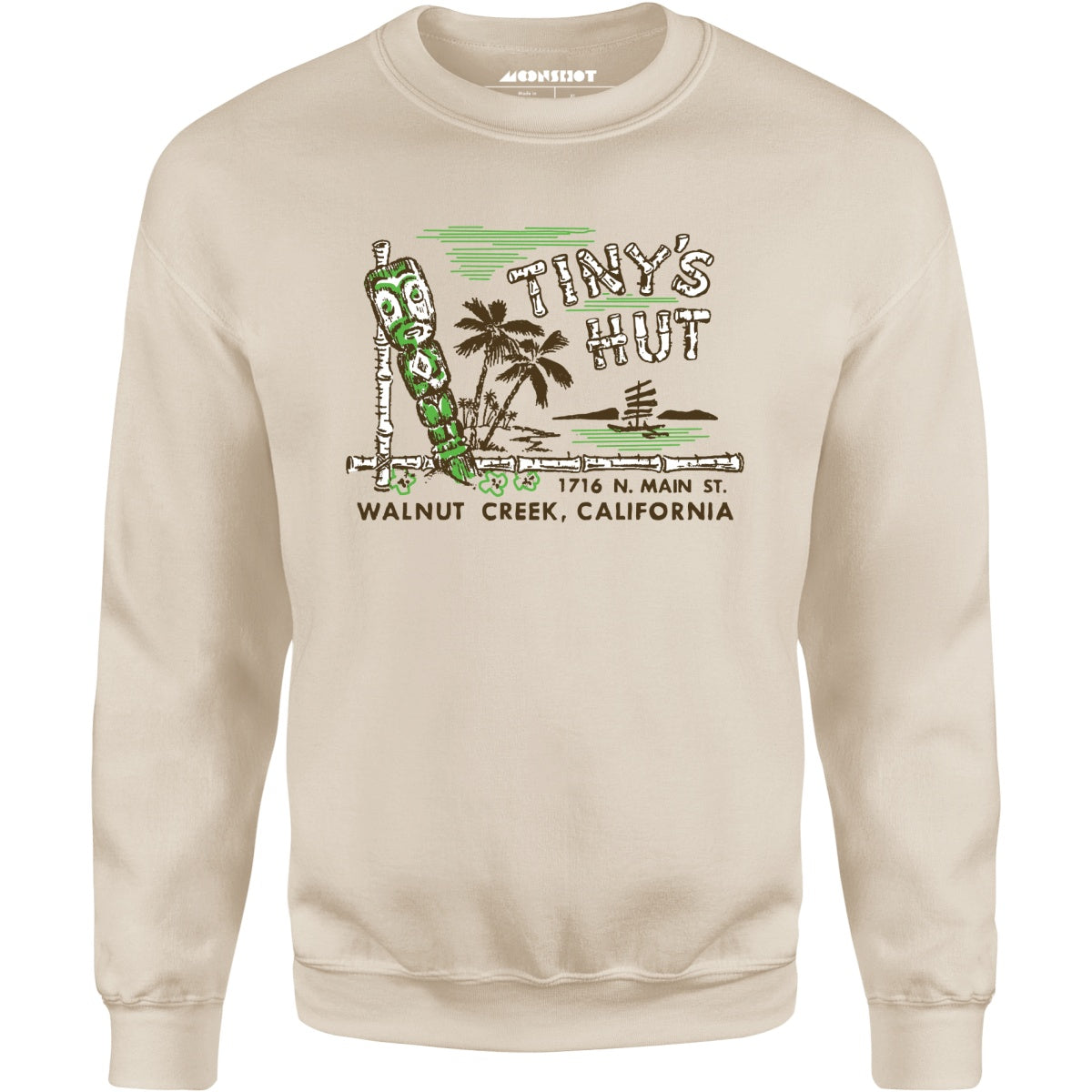 Tiny's Hut - Walnut Creek, CA - Vintage Tiki Bar - Unisex Sweatshirt