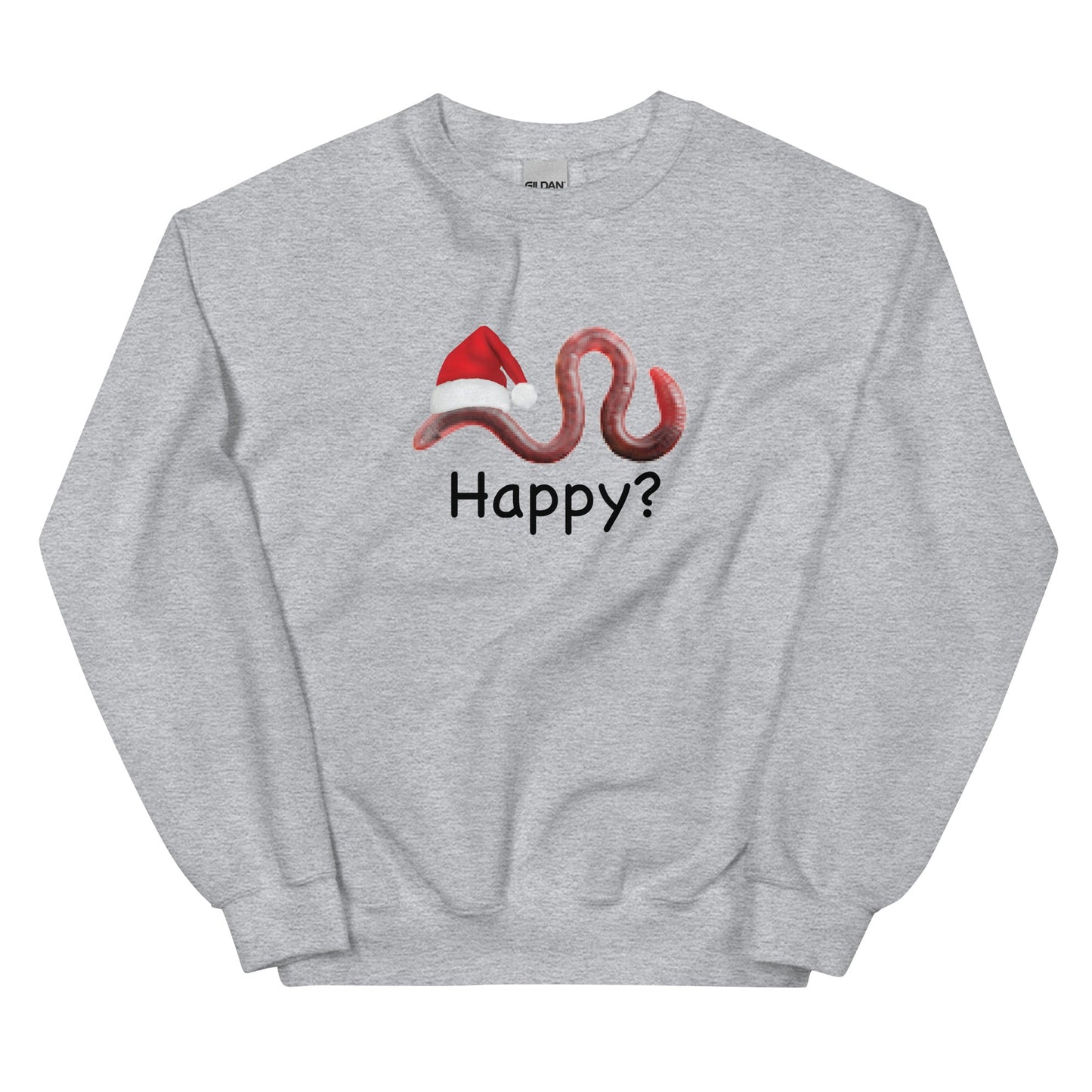 Happy? (Low Res Worm) Unisex Sweatshirt