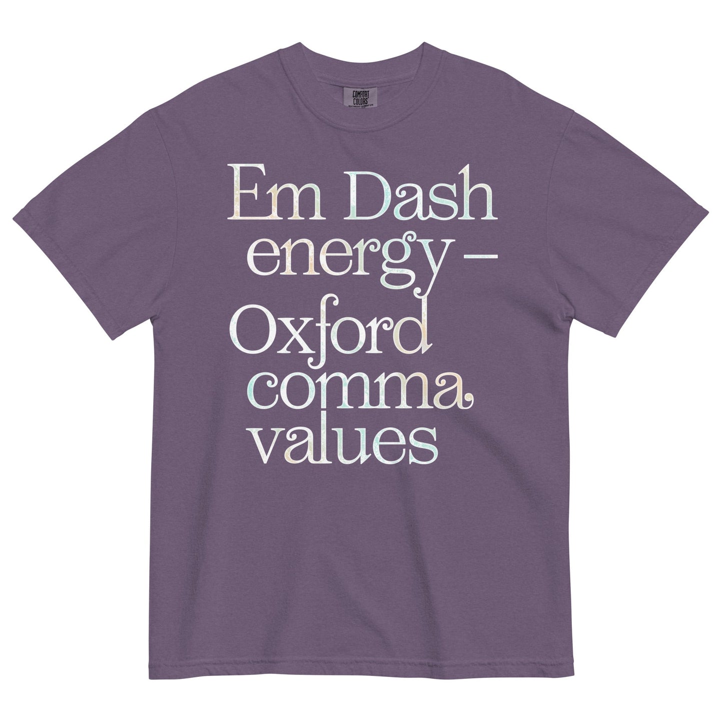 Em Dash Energy Oxford Comma Values Men's Relaxed Fit Tee