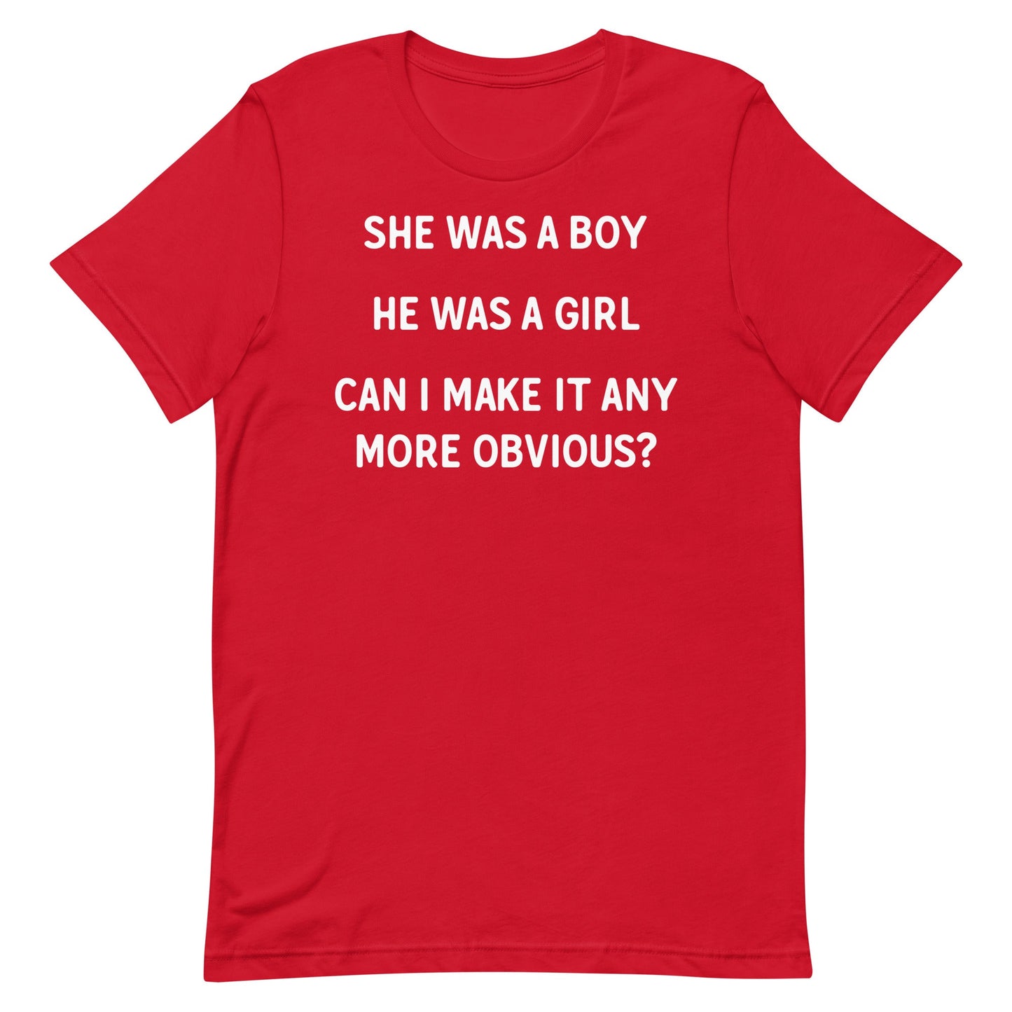 She Was a Boy He Was a Girl Unisex t-shirt
