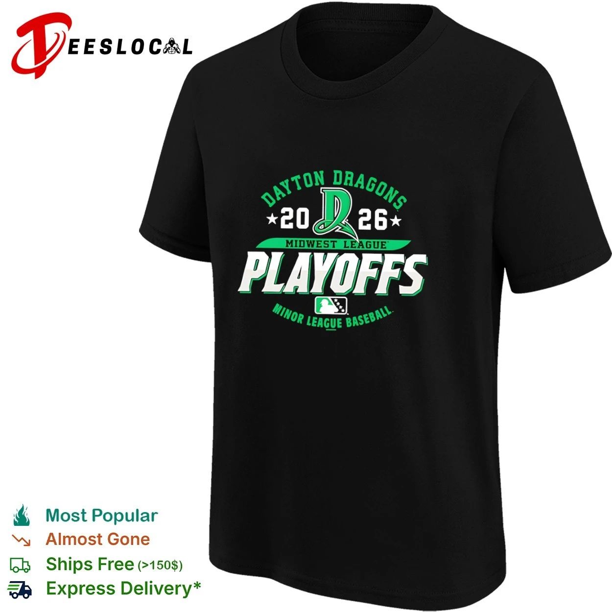Dayton Dragons 2026 Midwest League Playoffs Minor League Baseball T-shirt