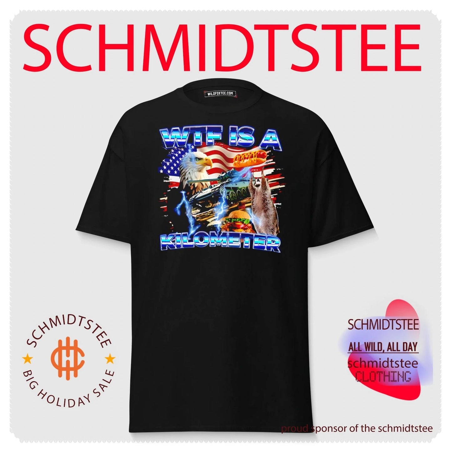 Wtf is a kilometer American flag shirt