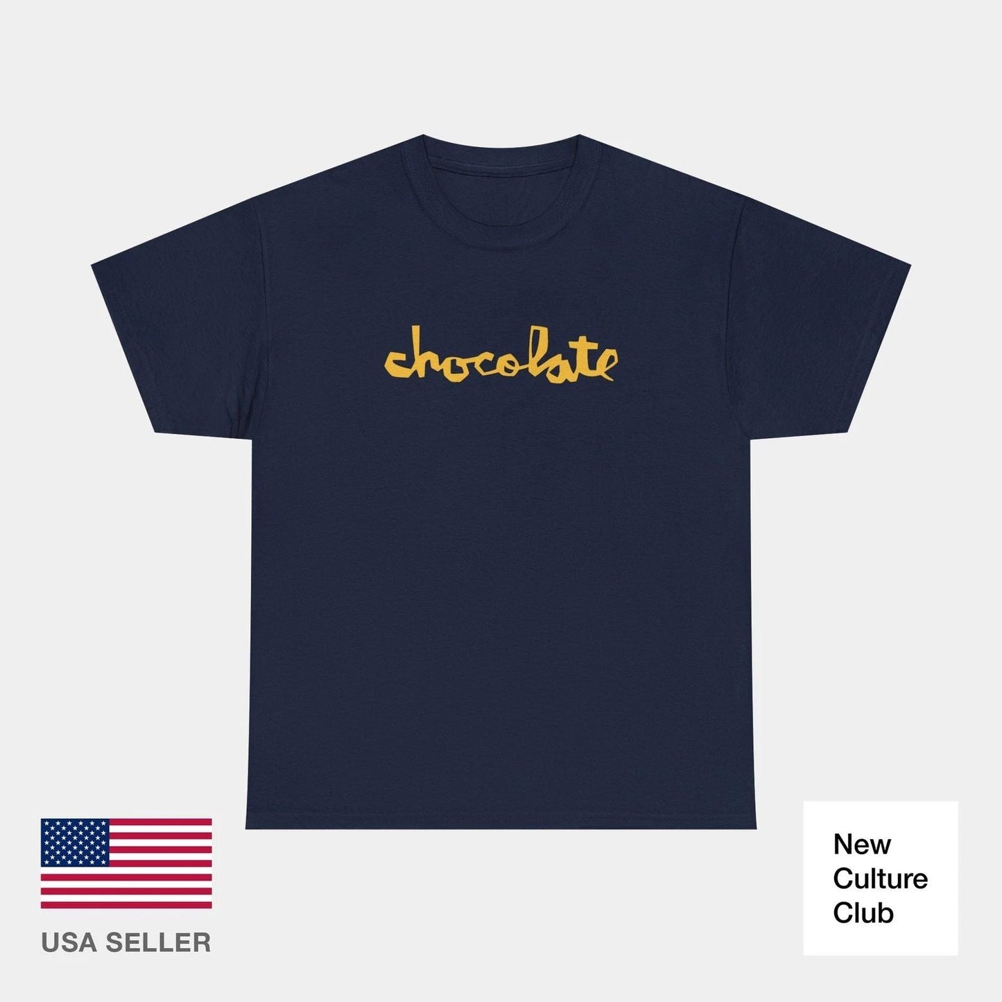 Chocolate Skateboards Vintage Logo Yellow Chunk Skate Tee (1)