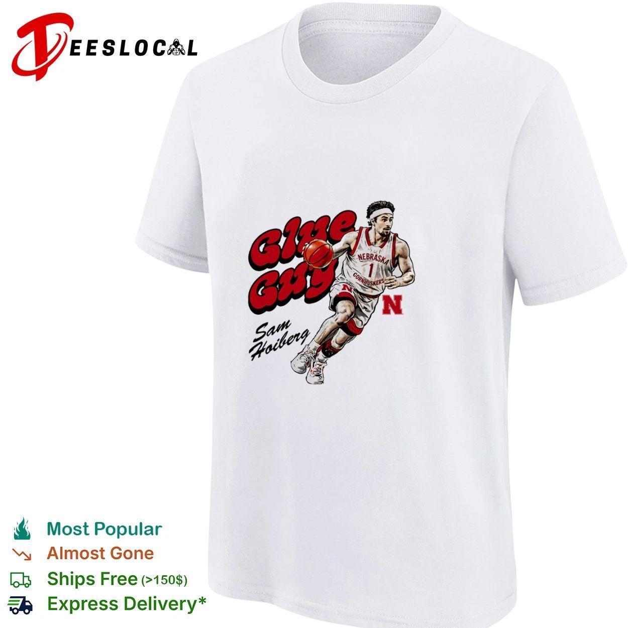 Sam Hoiberg Glue Guy Nebraska Cornhuskers T-shirt