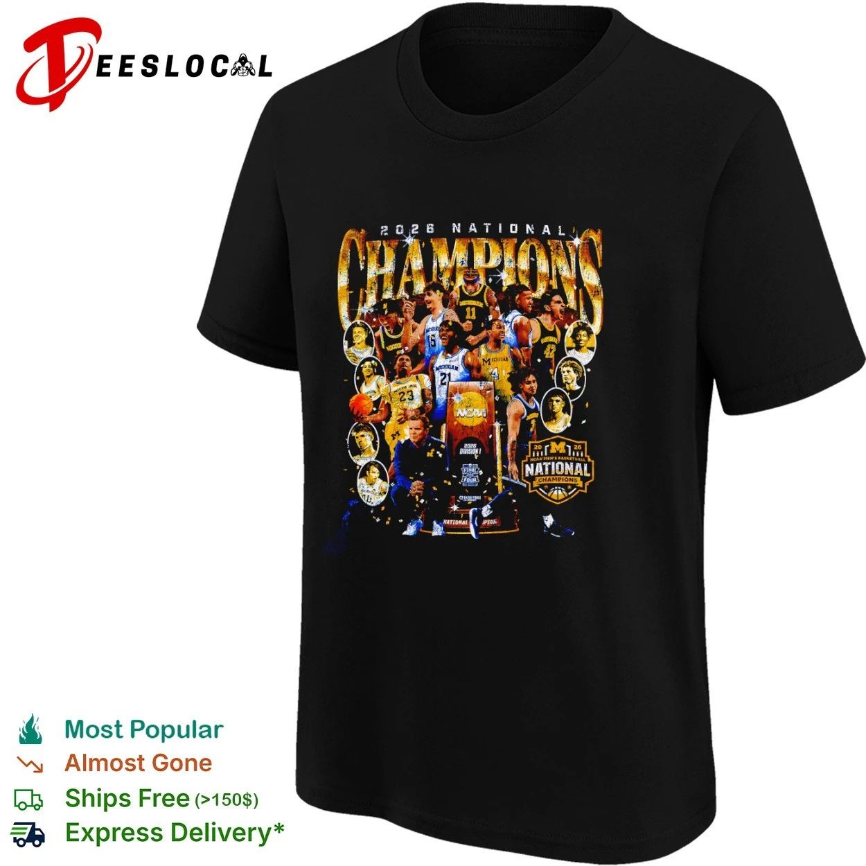 2026 Michigan Wolverines National Champions NCAA Men’s Basketball T-shirt