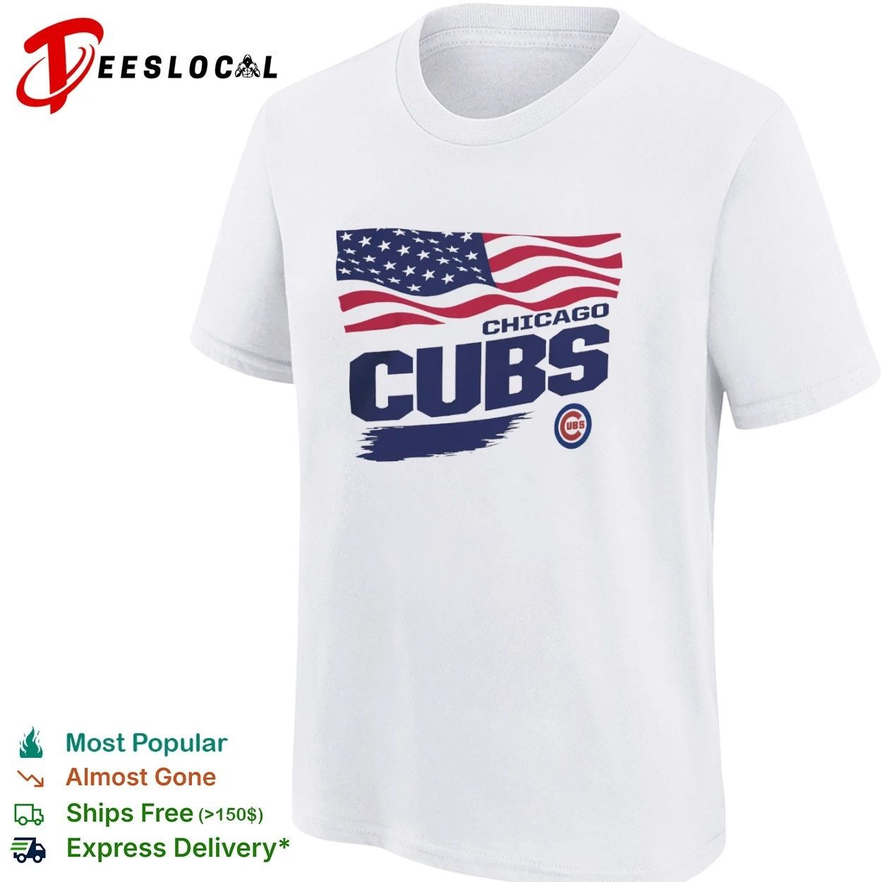 Chicago Cubs Waving Flag Chicago Cubs Starter T-shirt