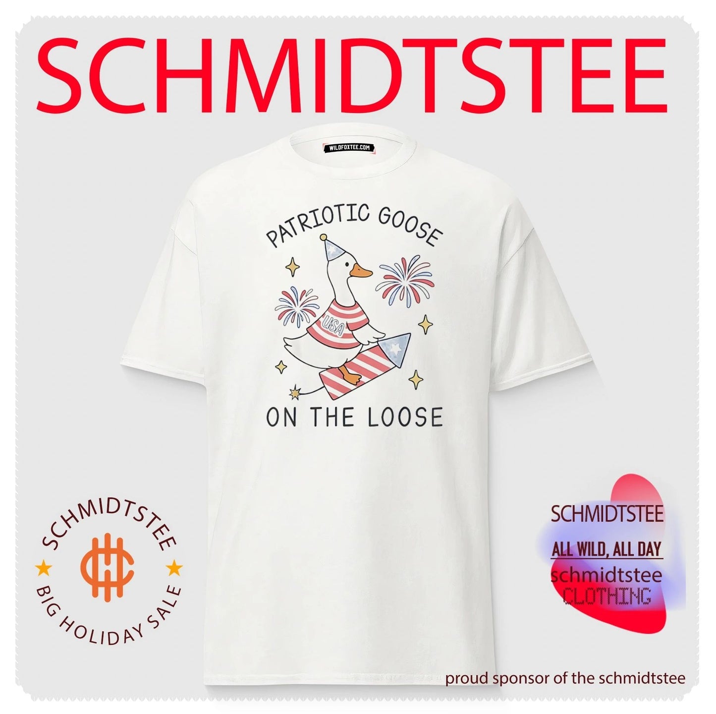 Patriotic Goose on the Loose Fourth of July shirt