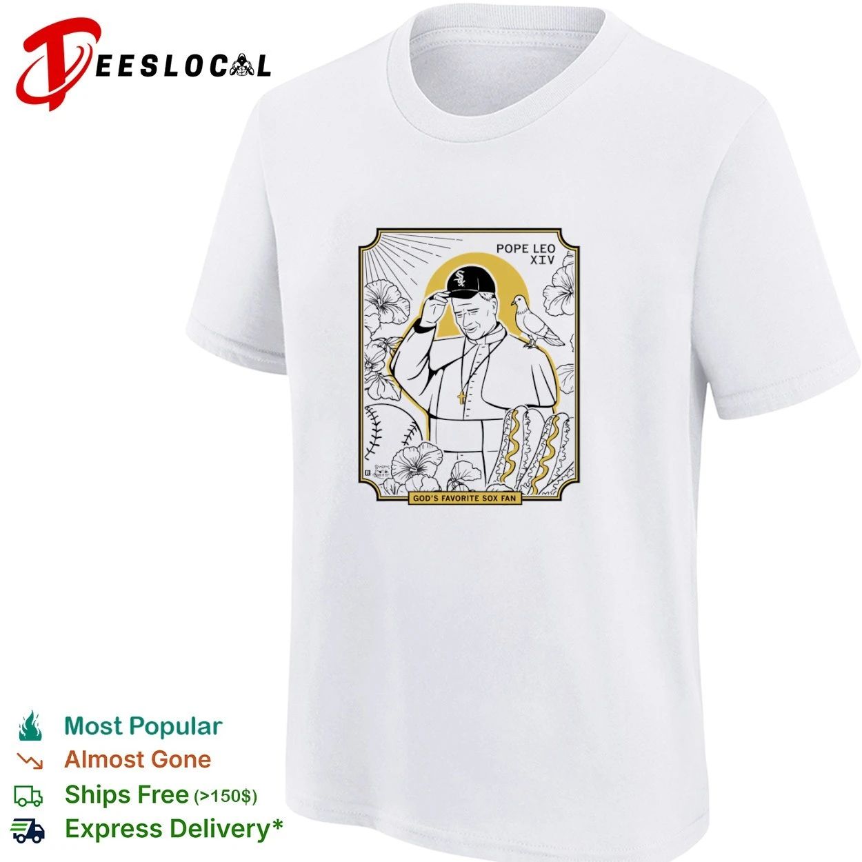 Pope Leo XIV God’s Favorite Sox Fan Baseball T-shirt