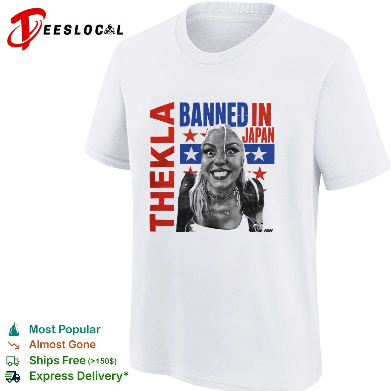 Thekla Banned in Japan AEW Stardom Pro Wrestling T-shirt